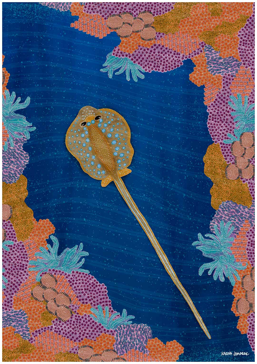 Moonlight Goodnight Stingray Fine Art Print