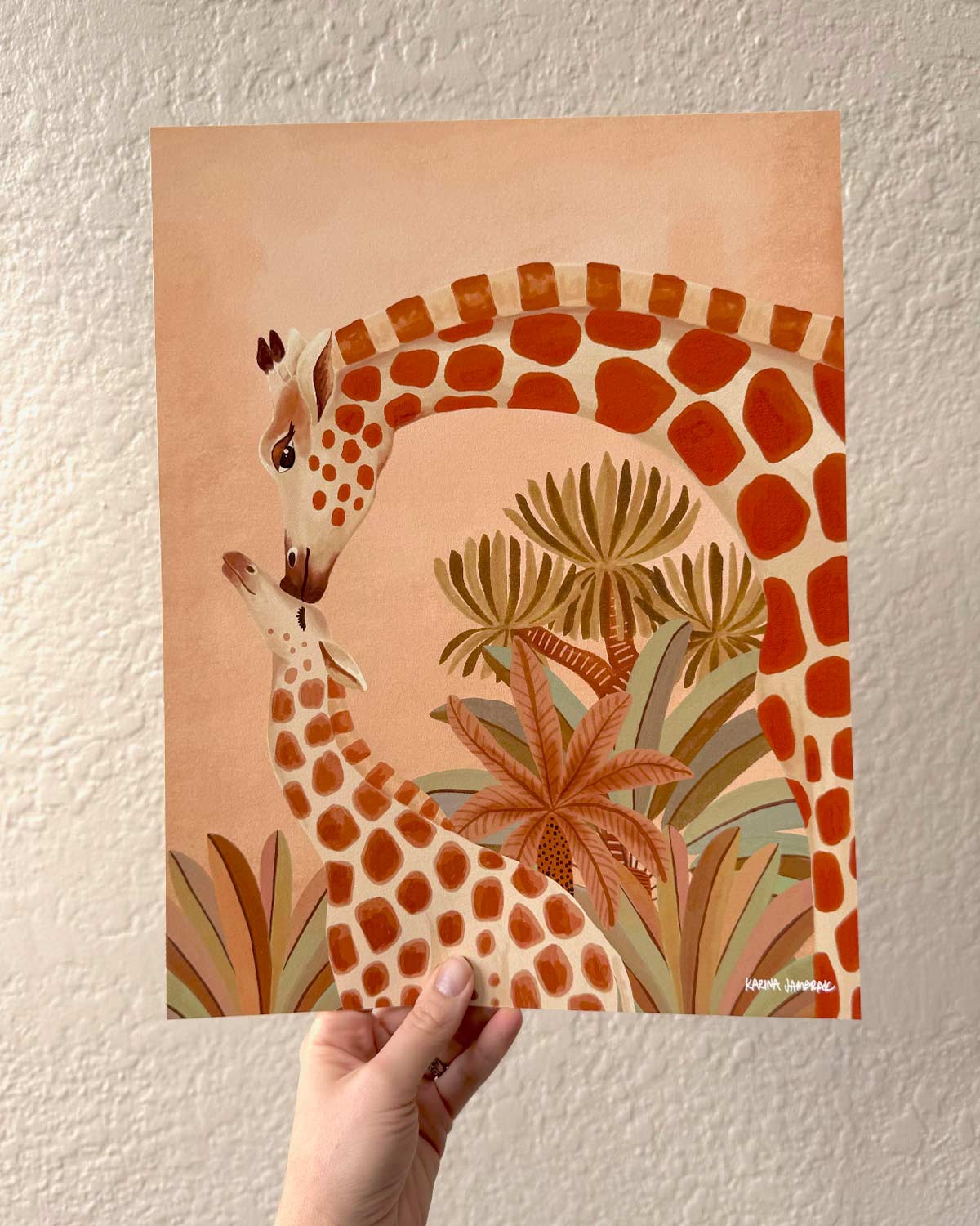 Giraffe Baby Love Fine Art Print