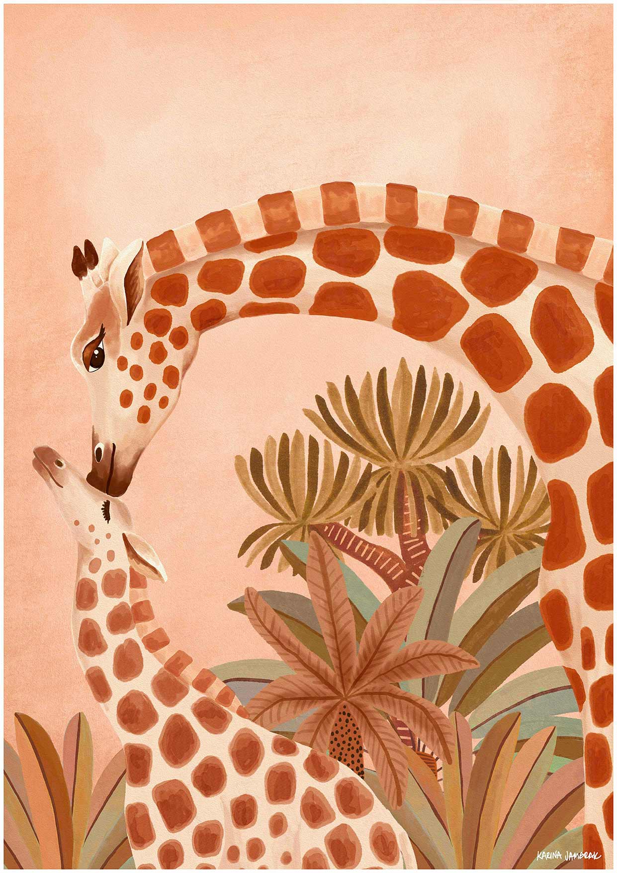 Giraffe Baby Love Fine Art Print