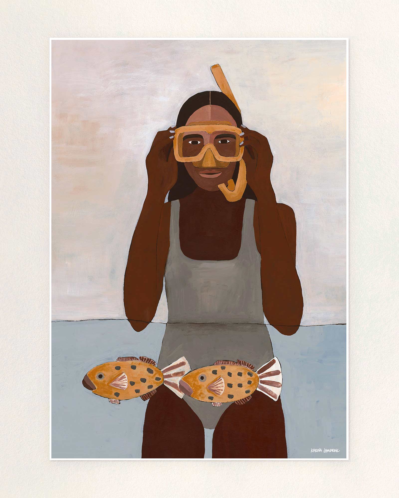 Girl With Snorkel Fine Art Print