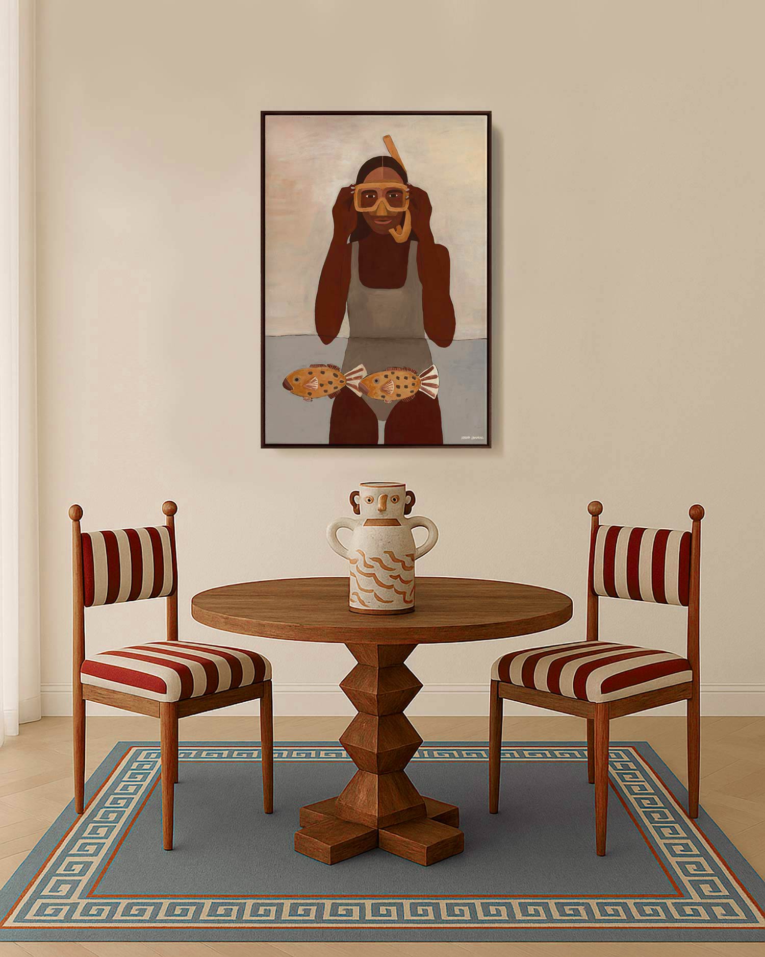 Girl With Snorkel Fine Art Print