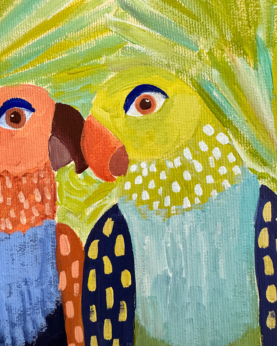 Loved Up Parrots Original Painting