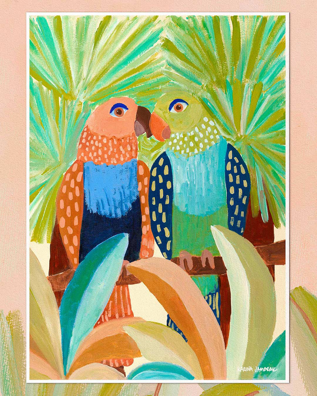 Loved Up Parrots Fine Art Print