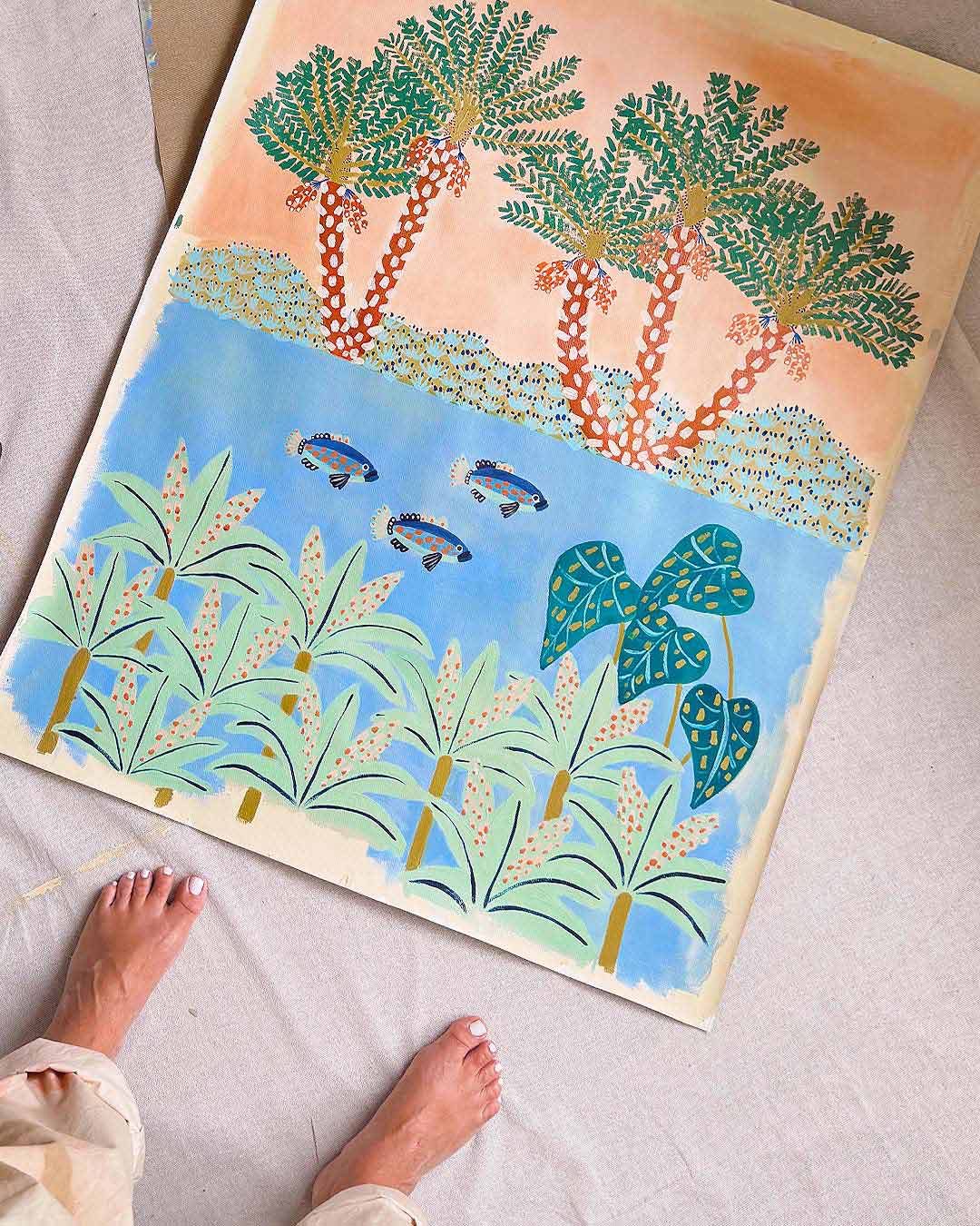 Vibrant Cove Original Painting