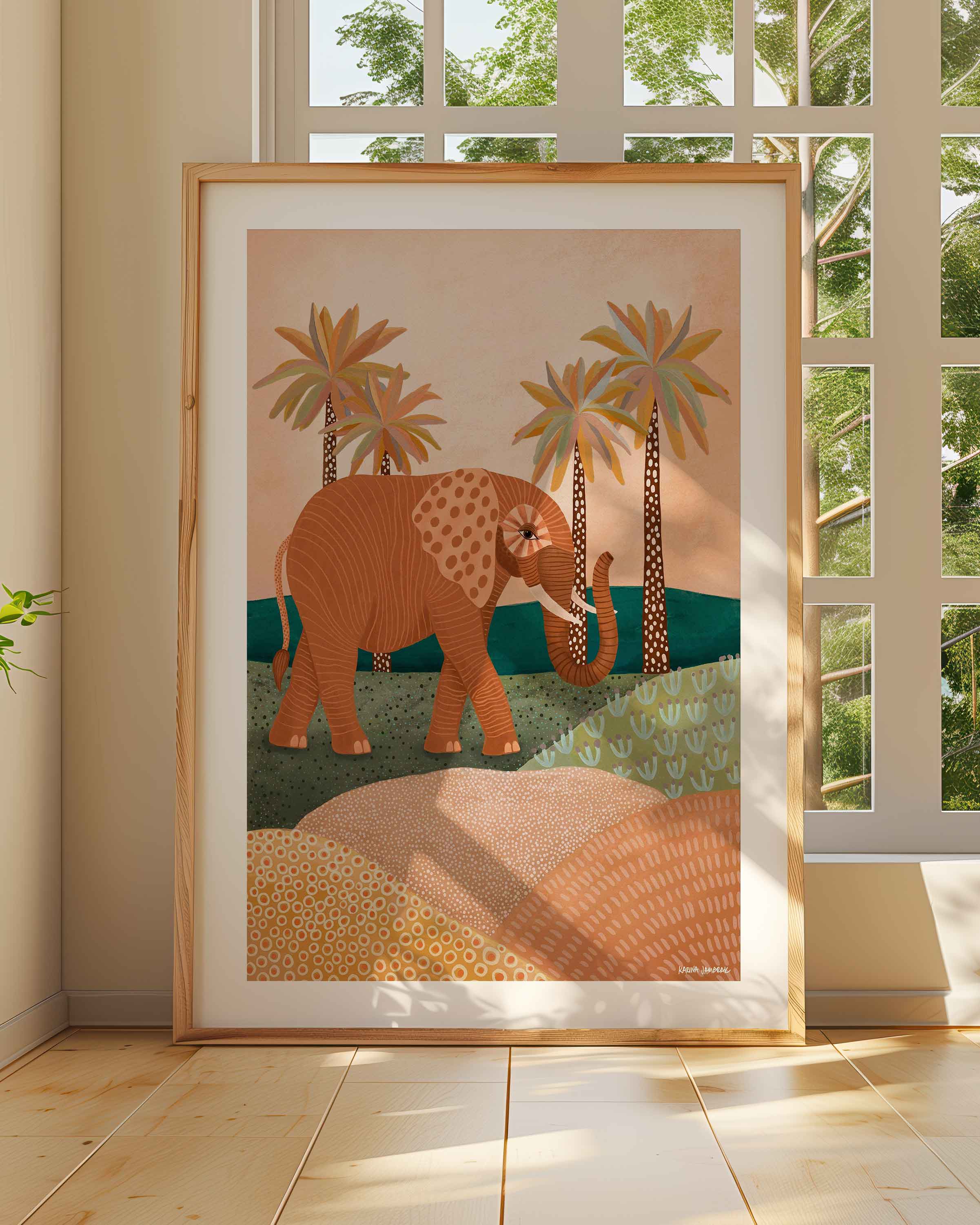 Elephant Garden Wander Fine Art Print