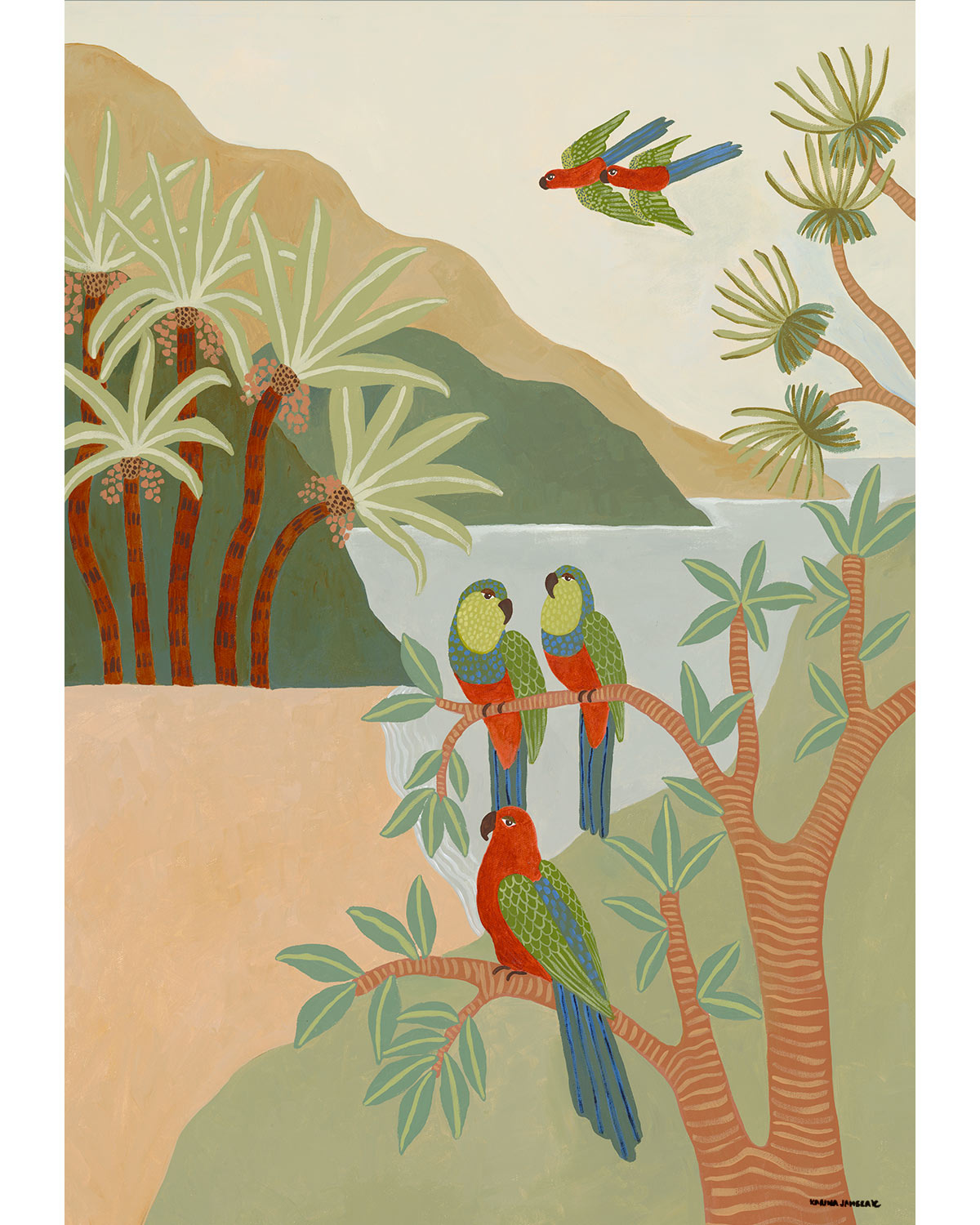 King Parrot Bay Original Painting