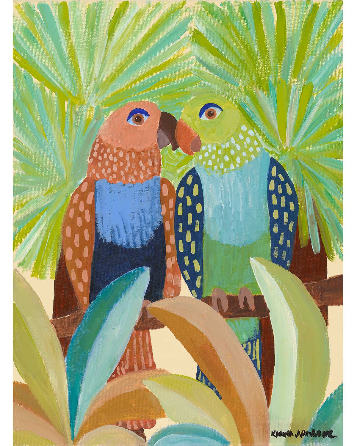 Loved Up Parrots Original Painting