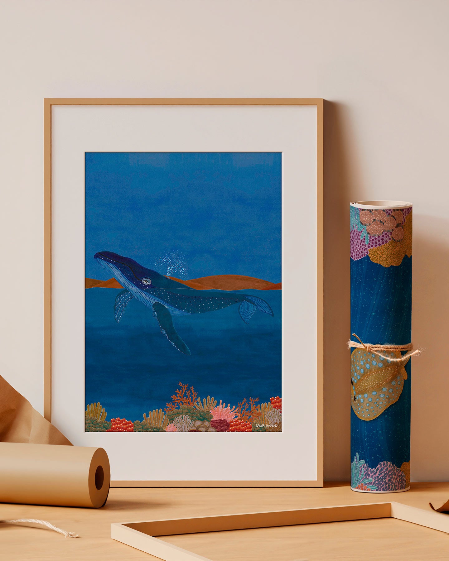 Moonlight Goodnight Whale Fine Art Print