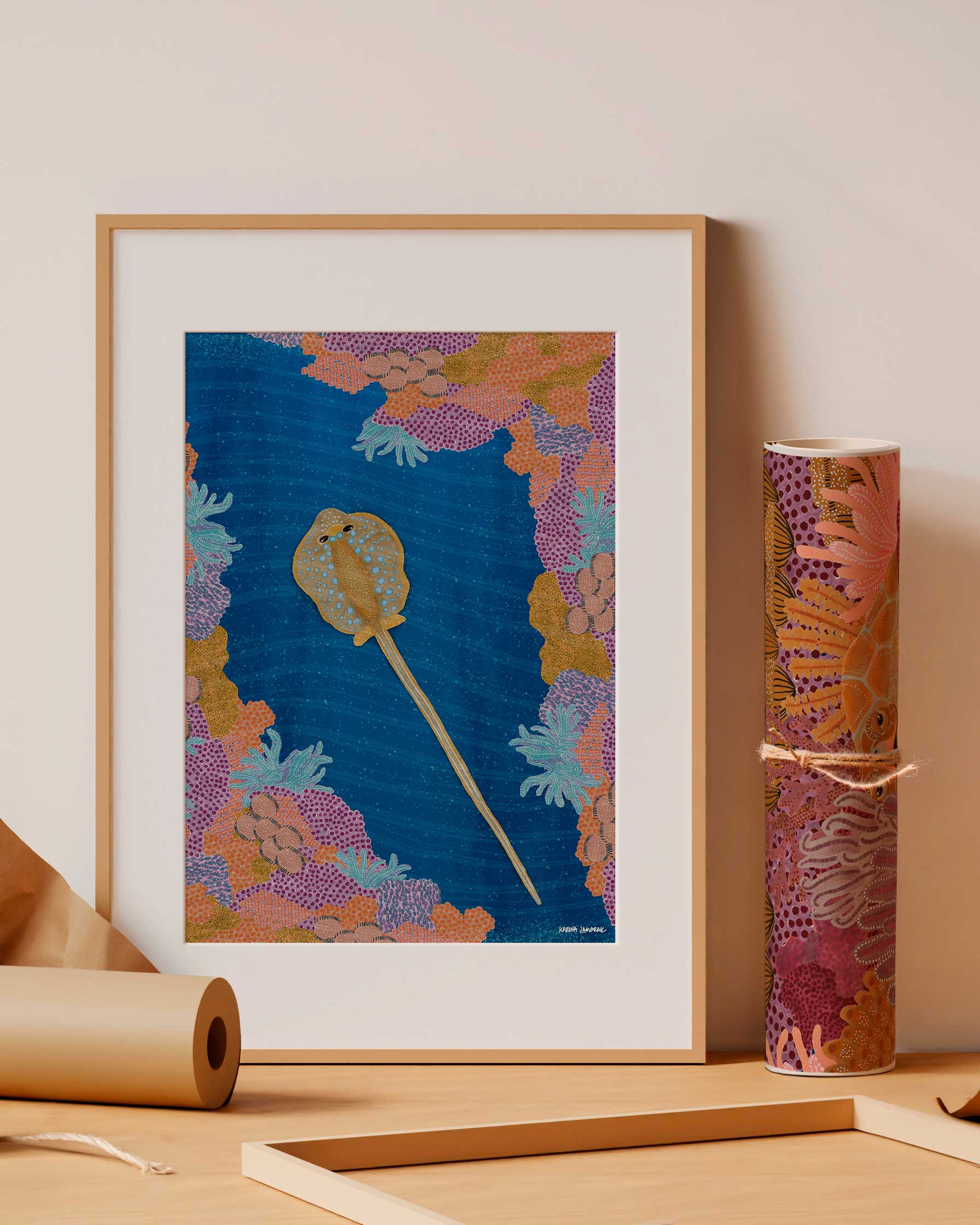 Moonlight Goodnight Stingray Fine Art Print