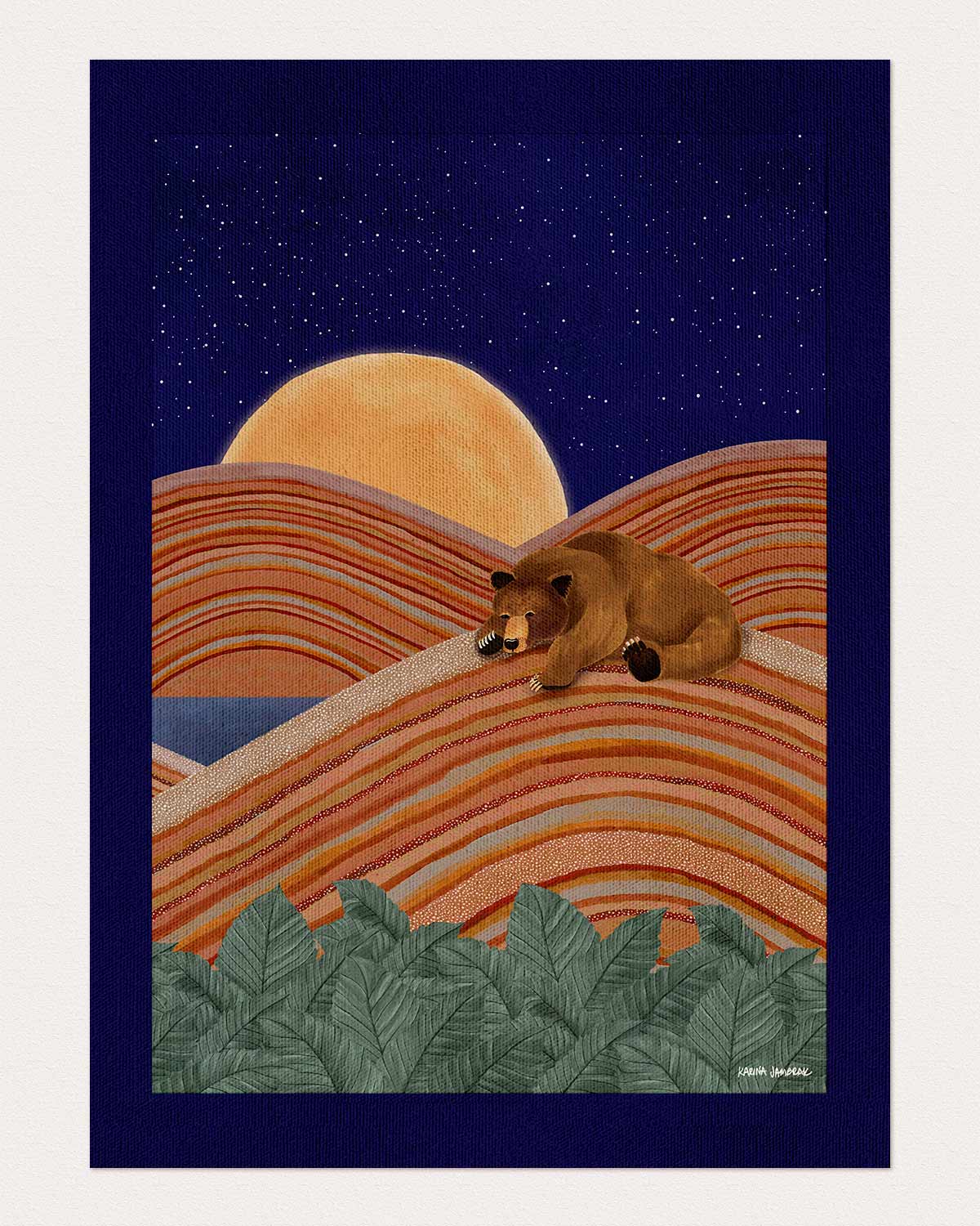 Moonlight Goodnight Bear Fine Art Print