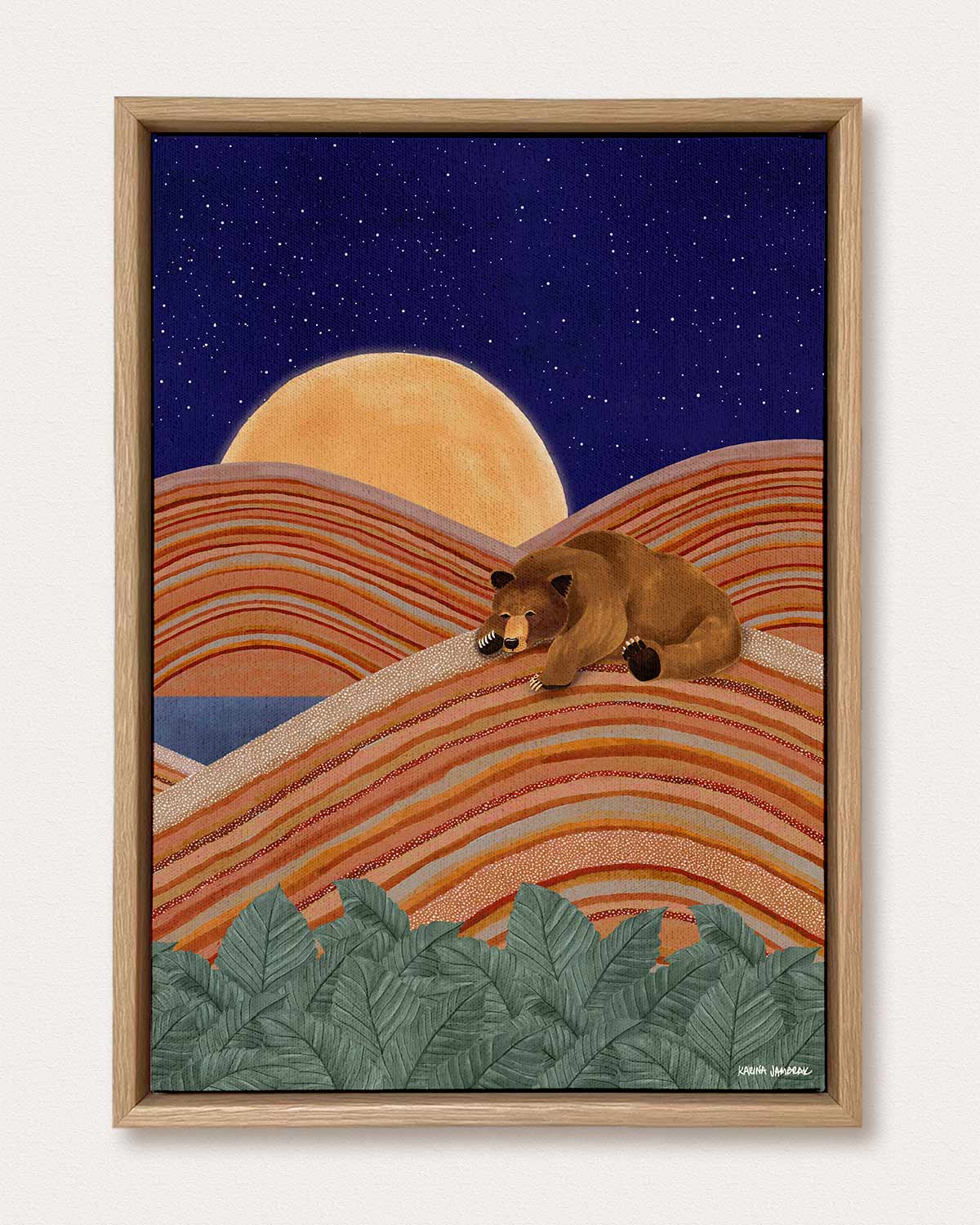 Moonlight Goodnight Bear Fine Art Print