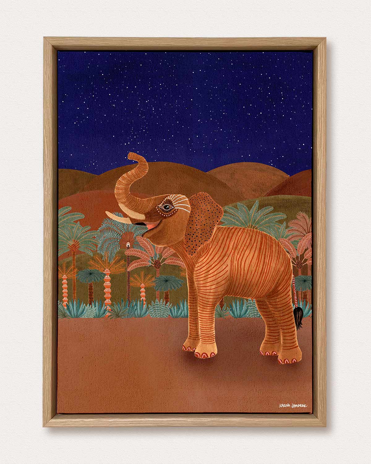 Moonlight Goodnight Elephant Fine Art Print