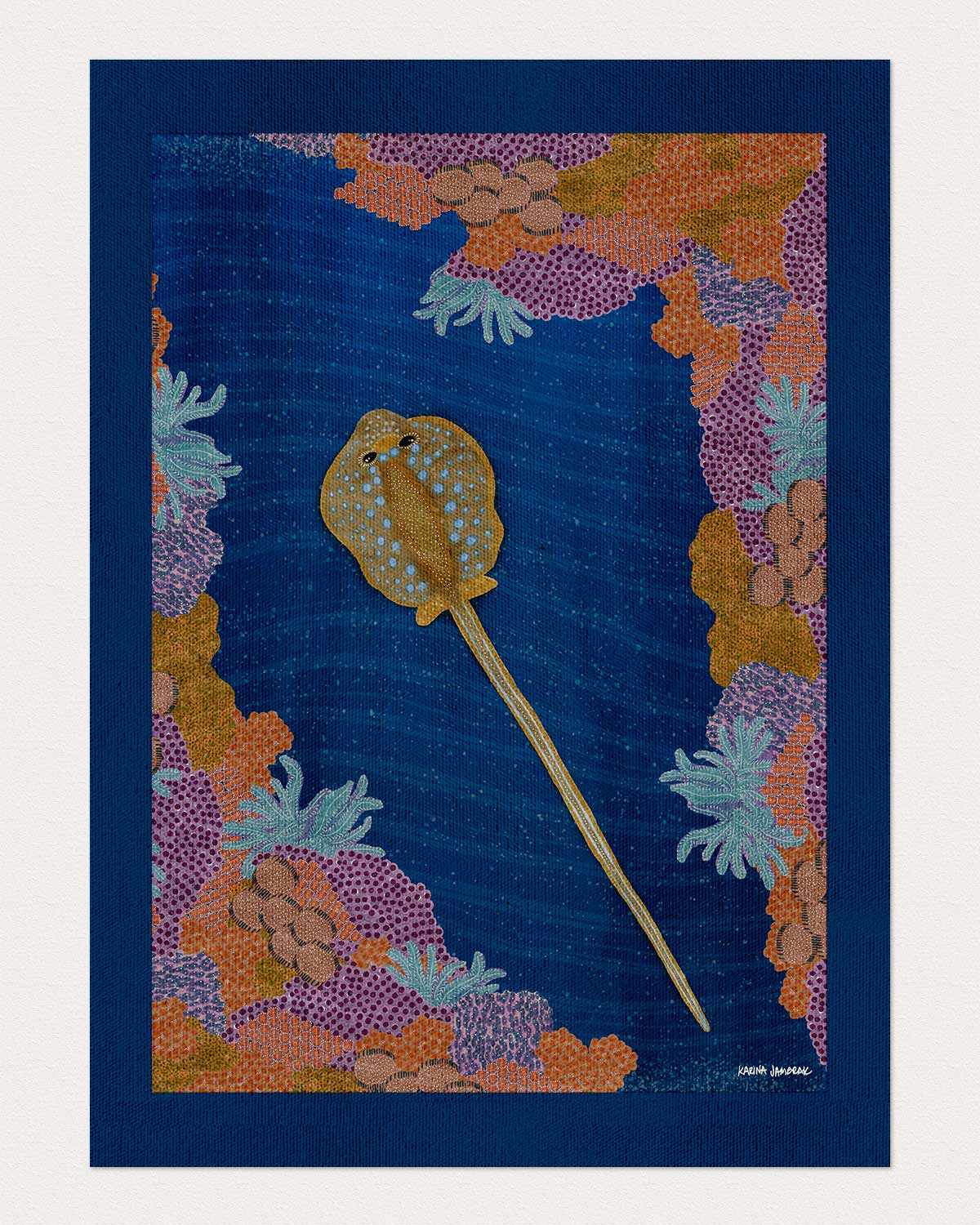 Moonlight Goodnight Stingray Fine Art Print