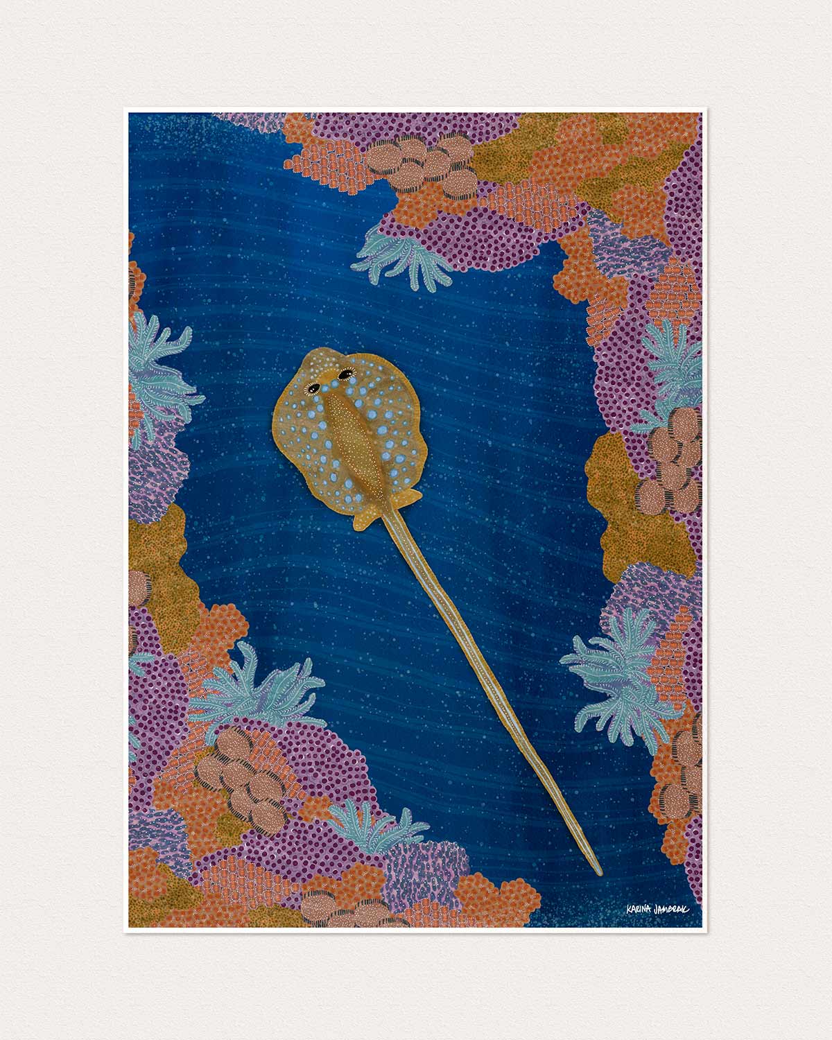 Moonlight Goodnight Stingray Fine Art Print