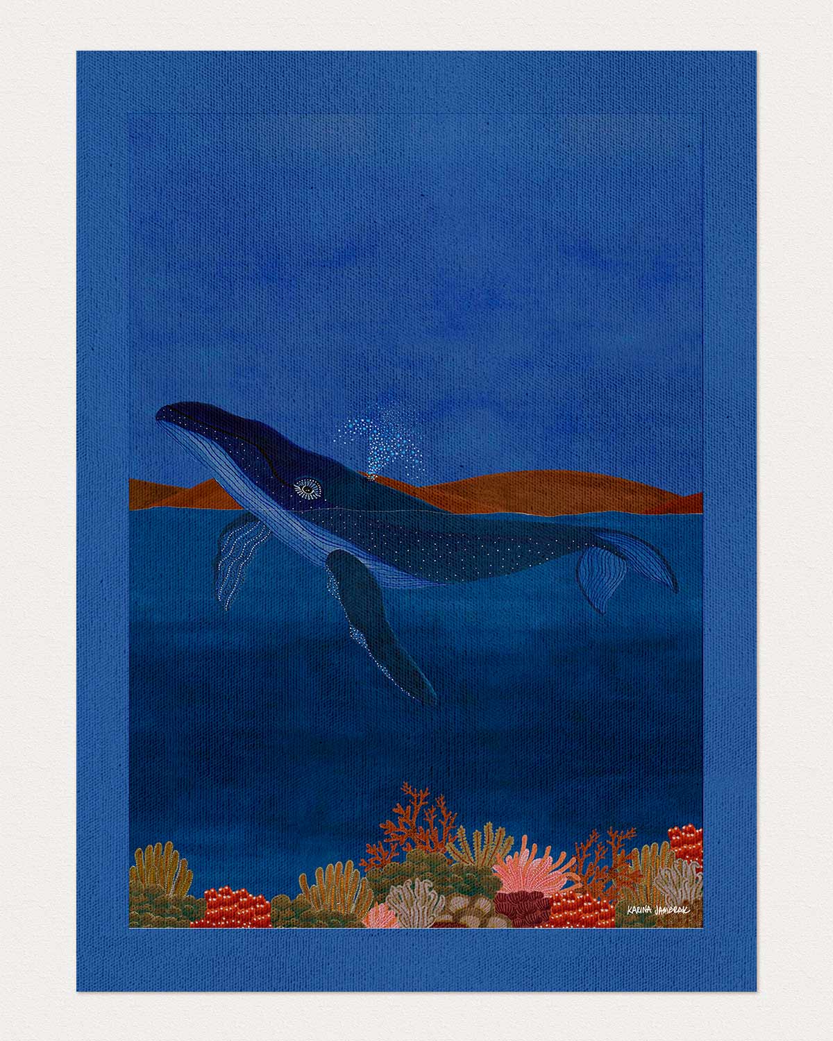 Moonlight Goodnight Whale Fine Art Print