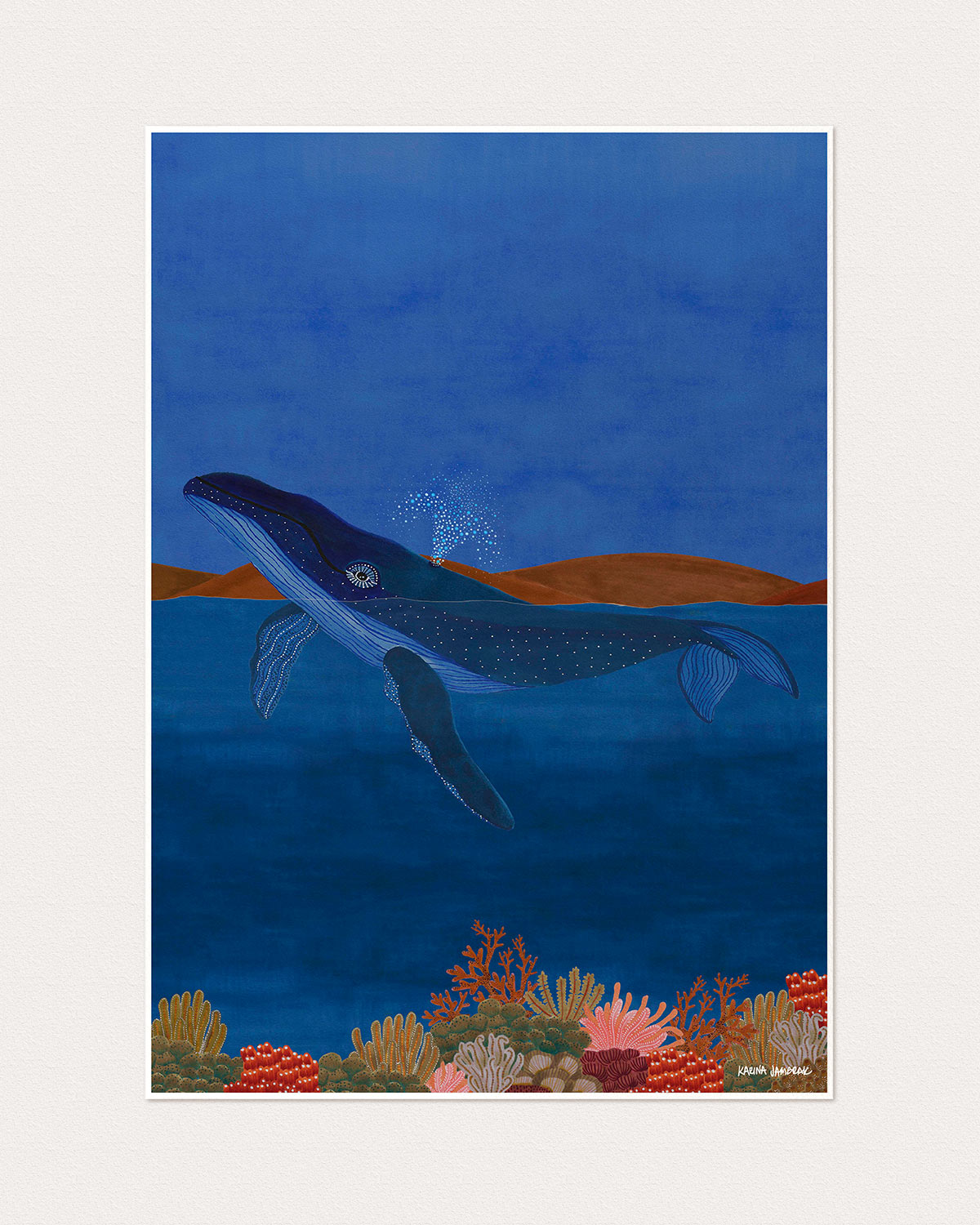 Moonlight Goodnight Whale Fine Art Print