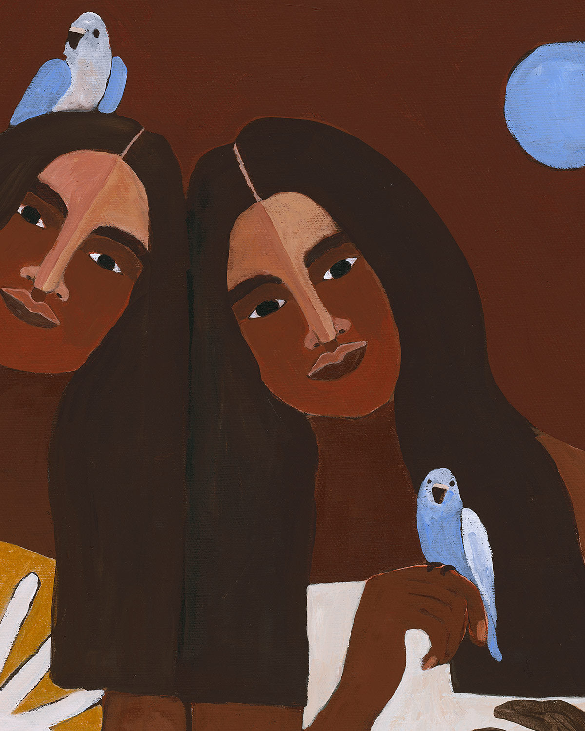 Budgerigar Friends Original Painting 63 x 93cm