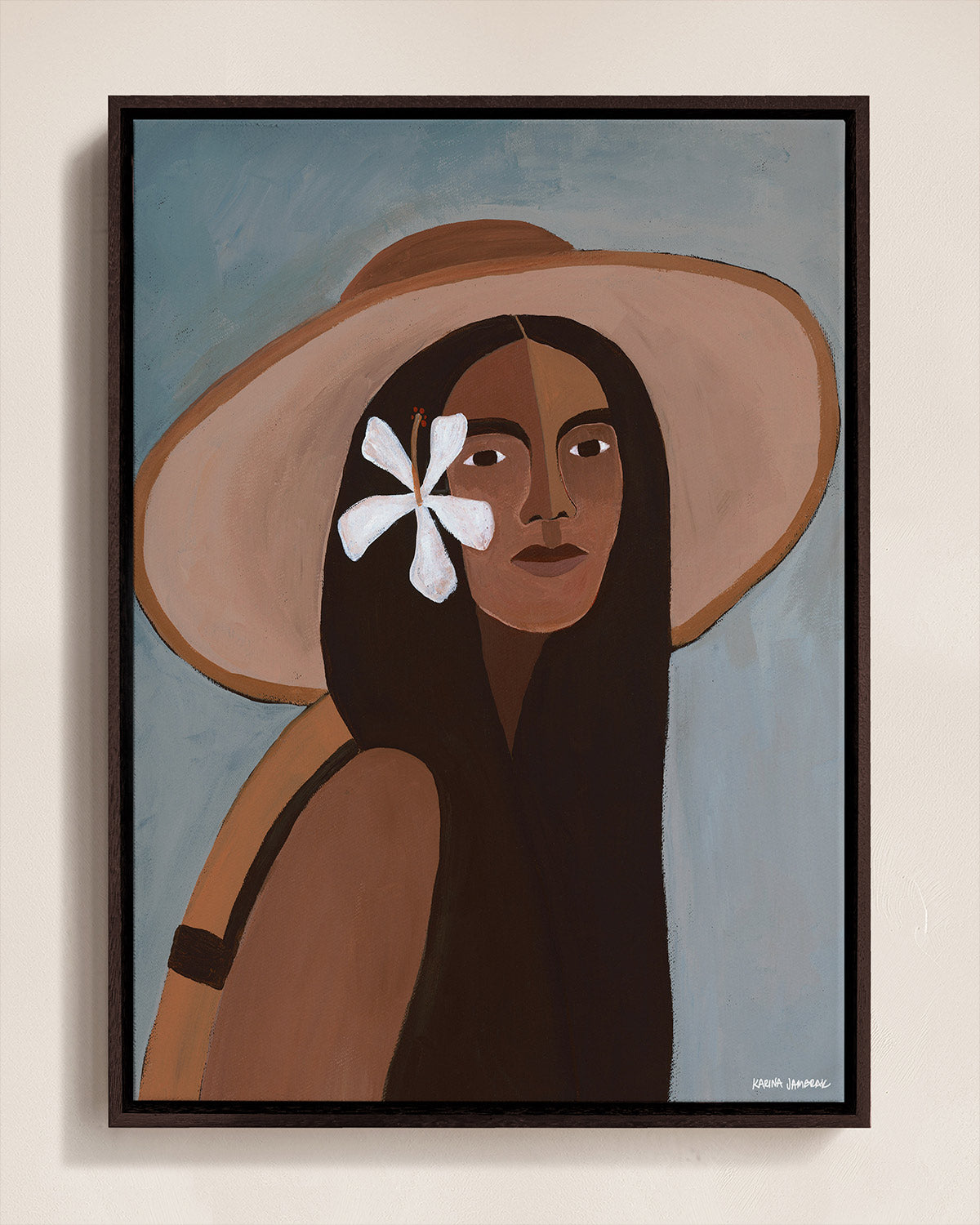 With A Flower In Her Hair Original Painting 38 x 48cm