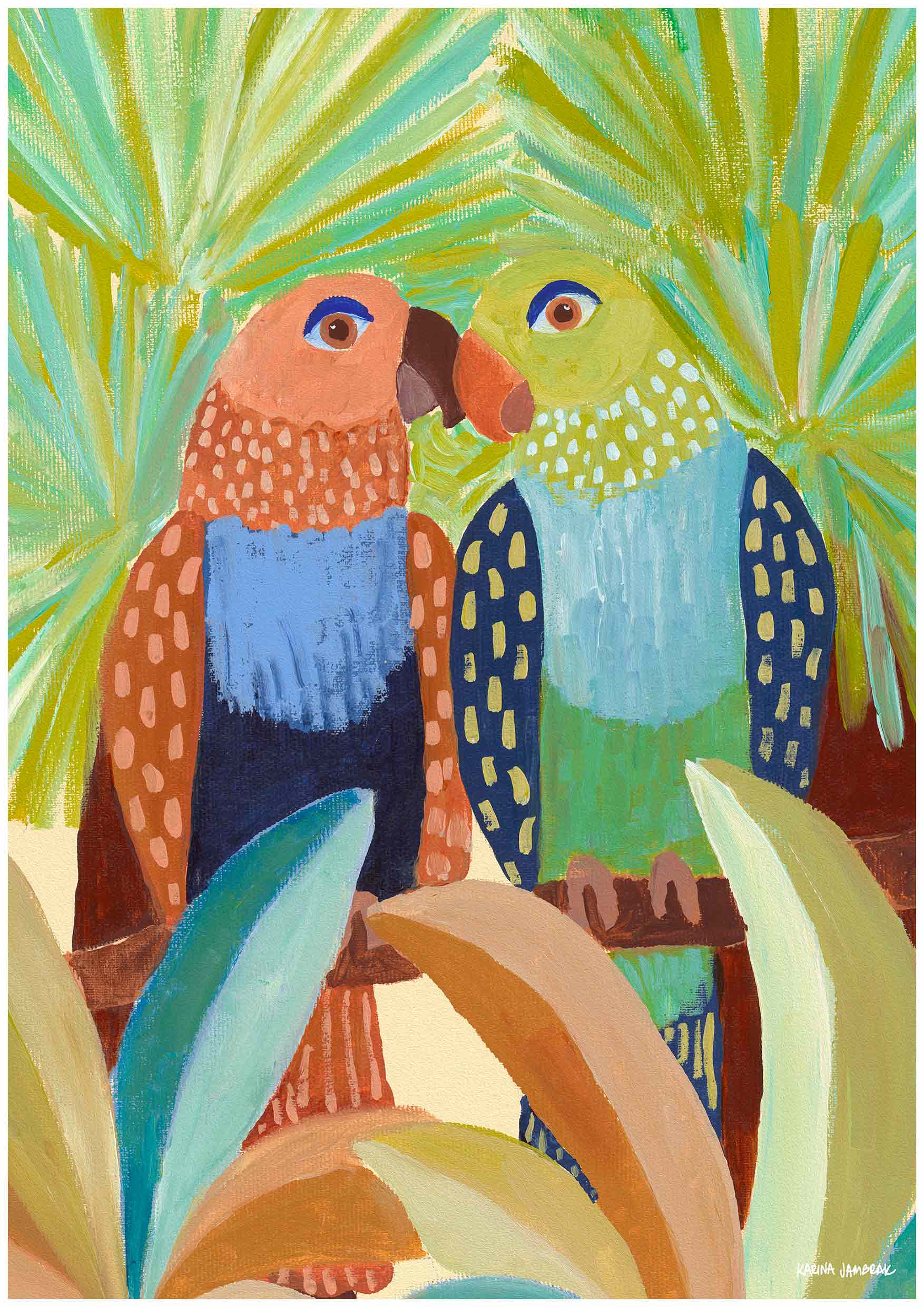 Loved Up Parrots Fine Art Print