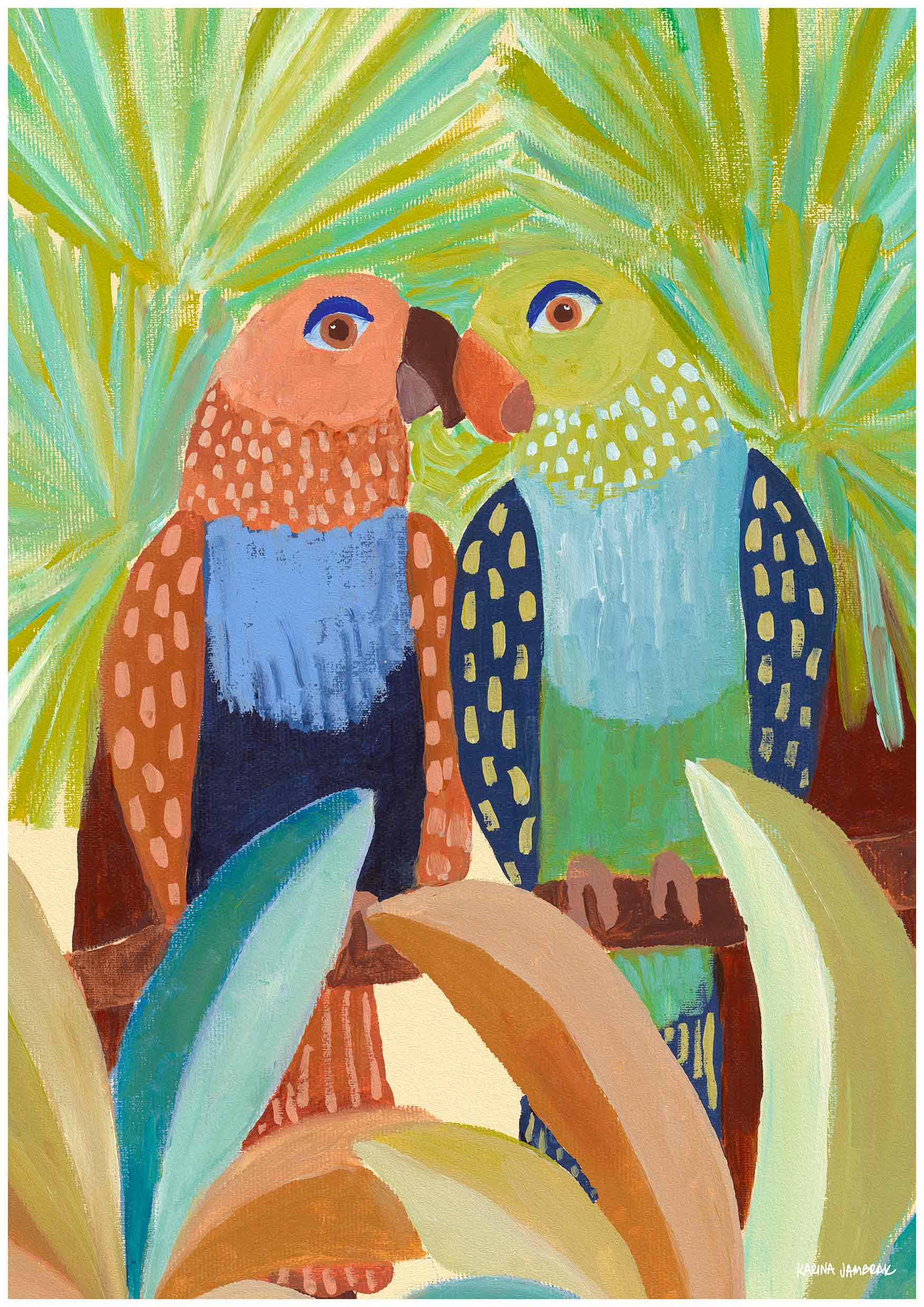 Loved Up Parrots Fine Art Print