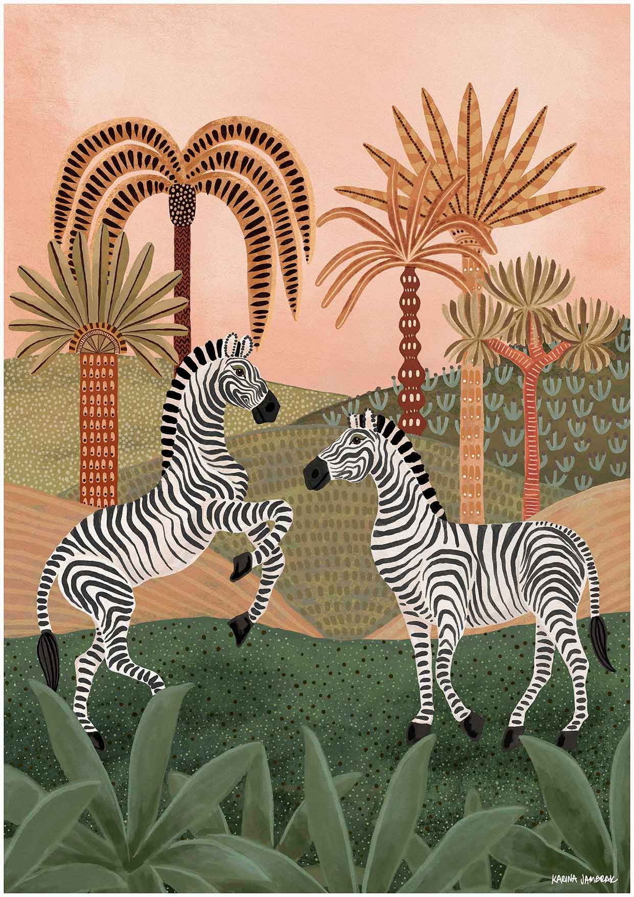Zebra Play Fine Art Print