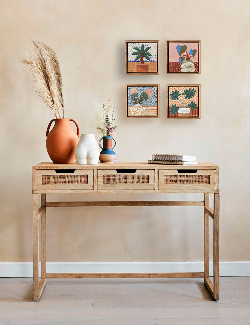 Terracotta Pot Palm Framed Canvas Print