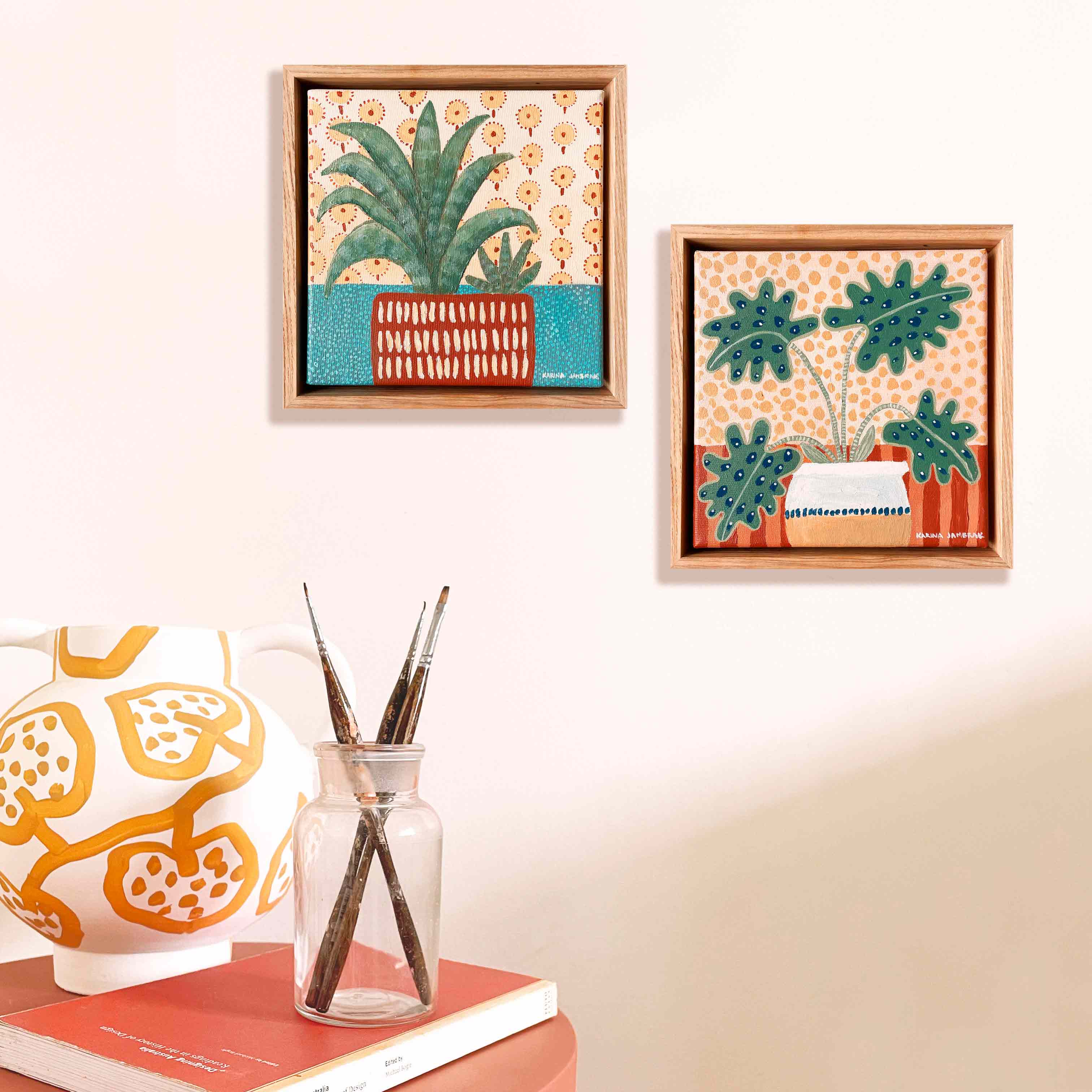 Spiky Succulent Framed Canvas Print