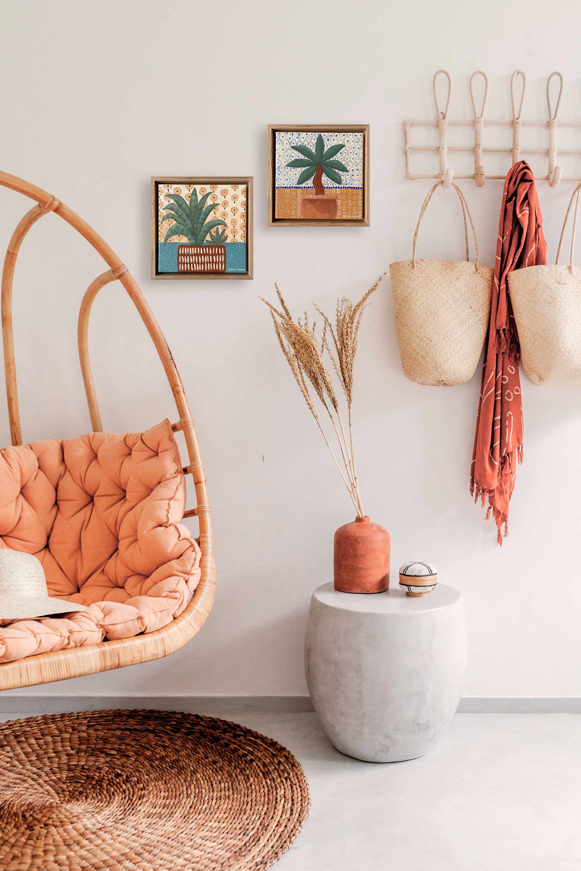 Terracotta Pot Palm Framed Canvas Print