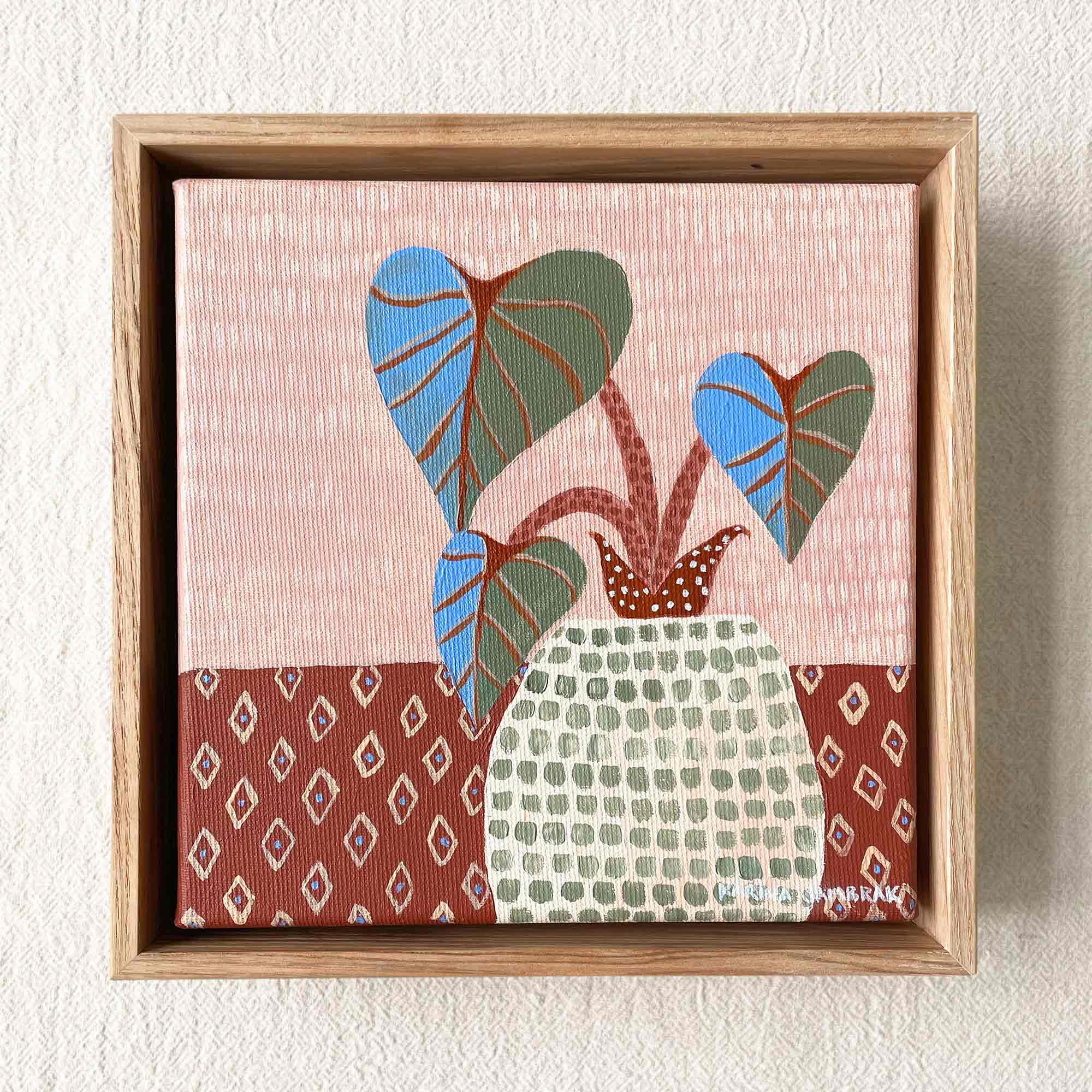 Heart Leaf Framed Canvas Print