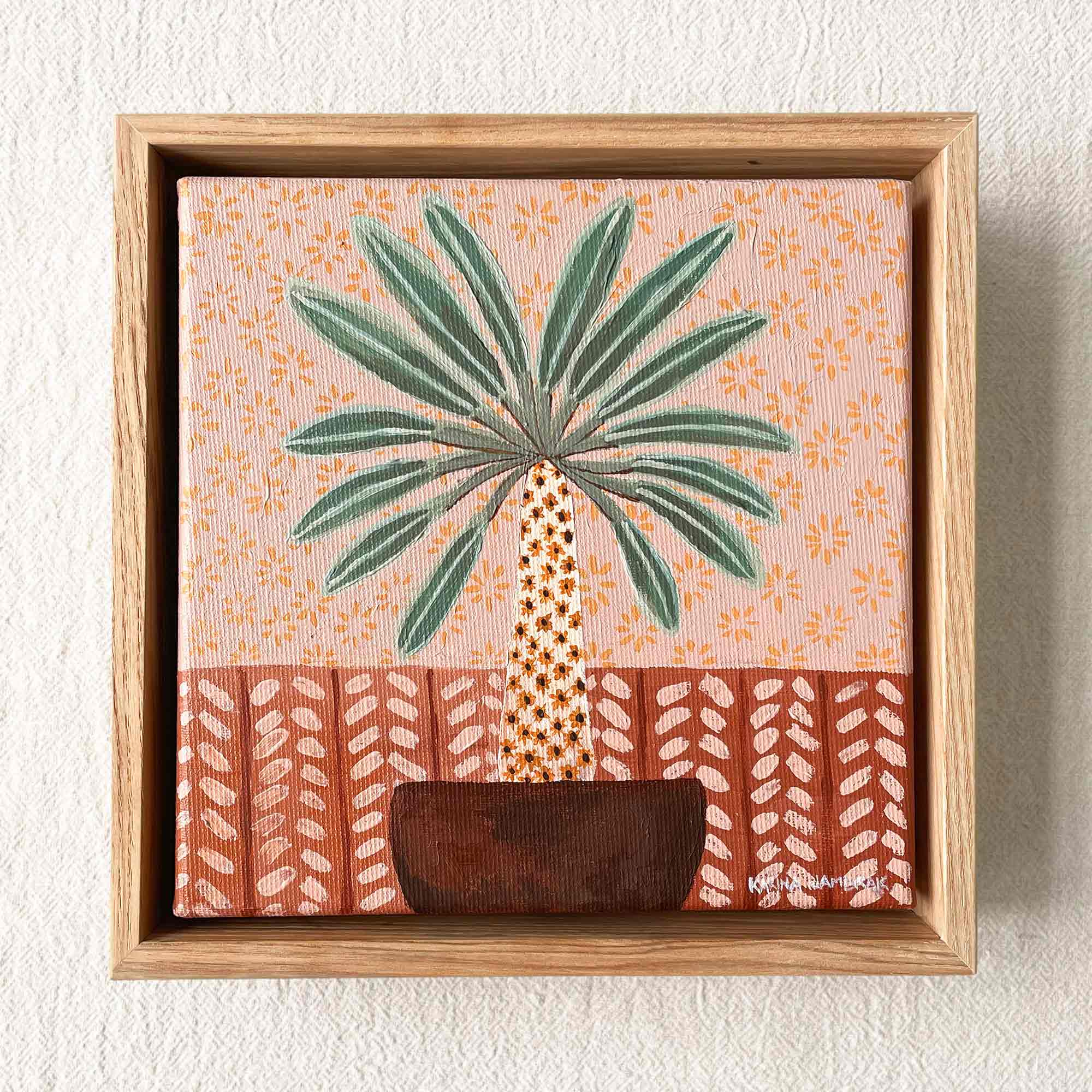 Starry Palm Framed Canvas Print