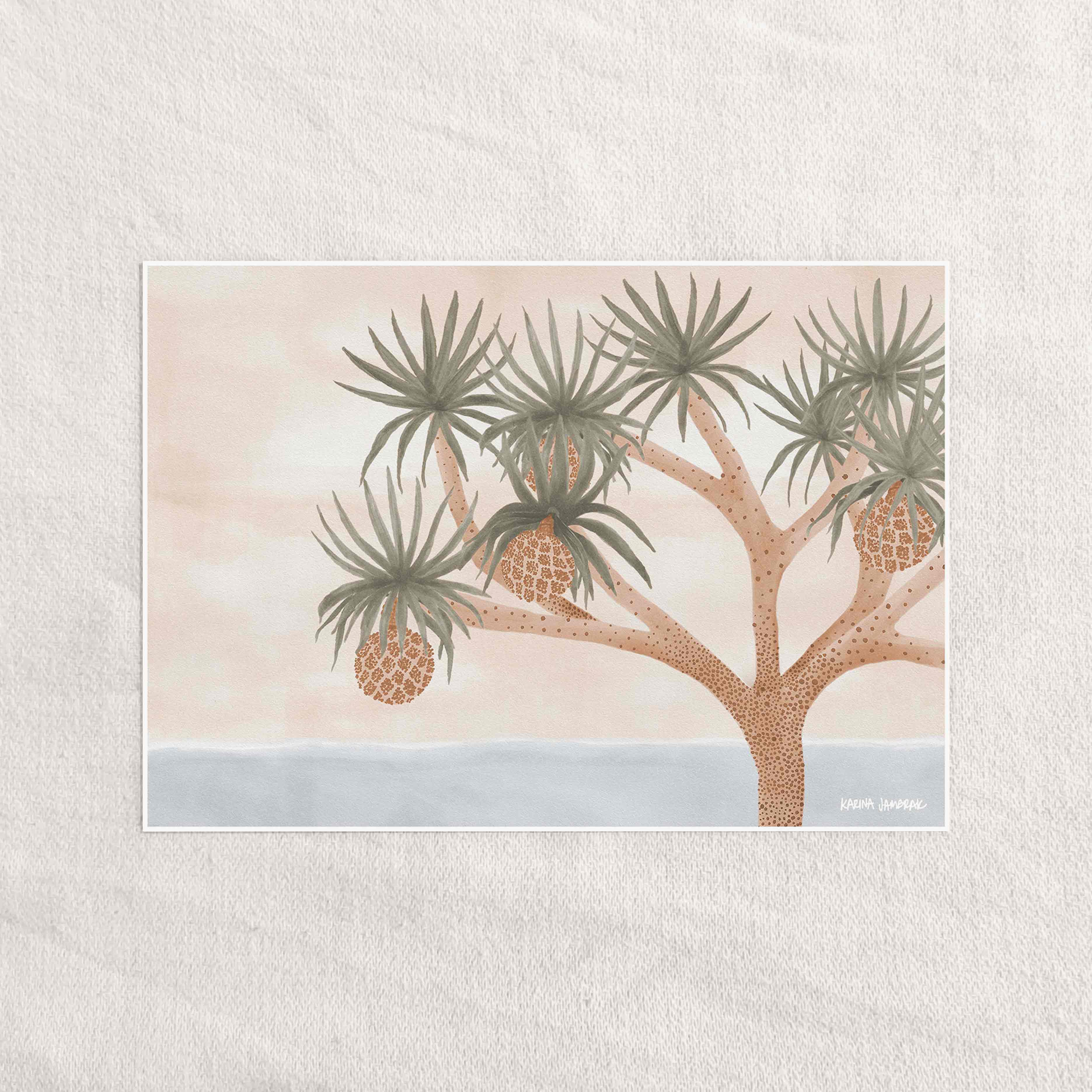 Ocean Pandanus Landscape Fine Art Print