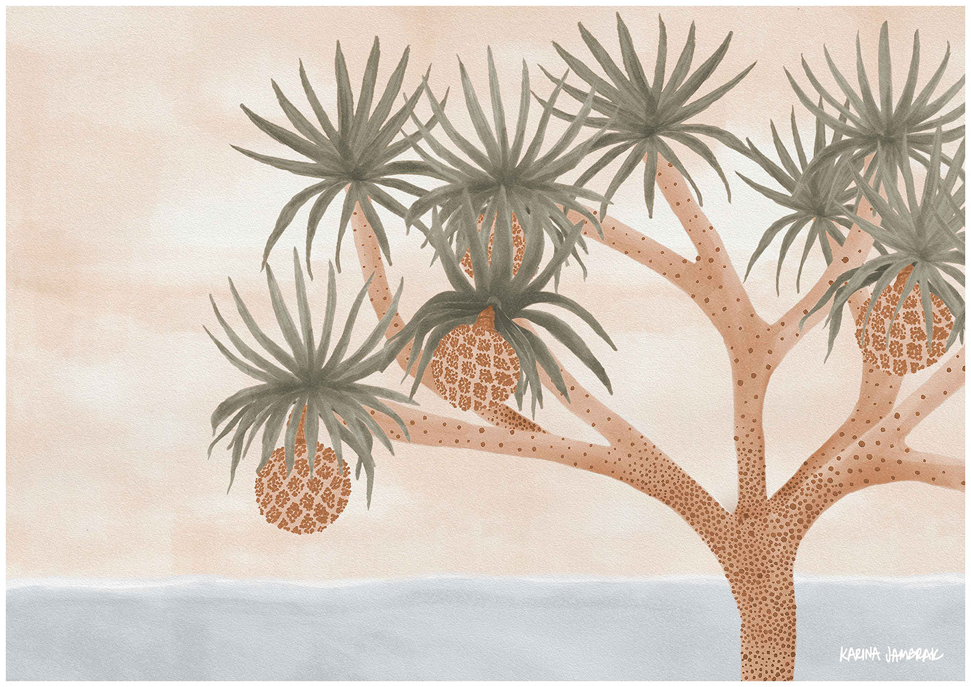 Ocean Pandanus Landscape Fine Art Print