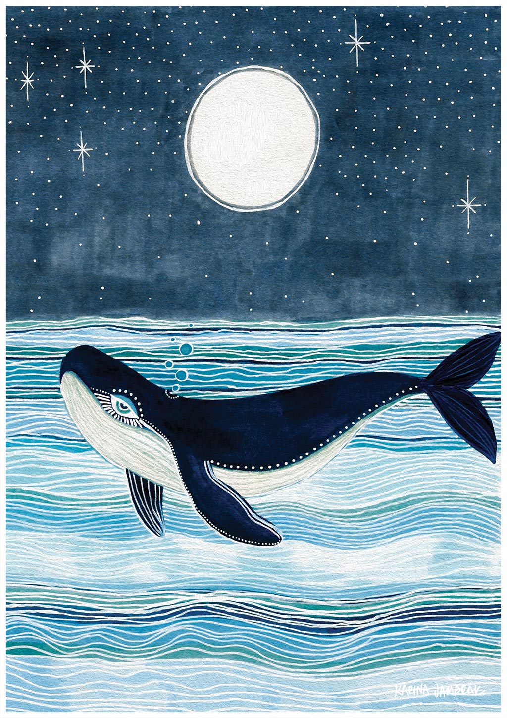 Wylie The Whale Fine Art Print