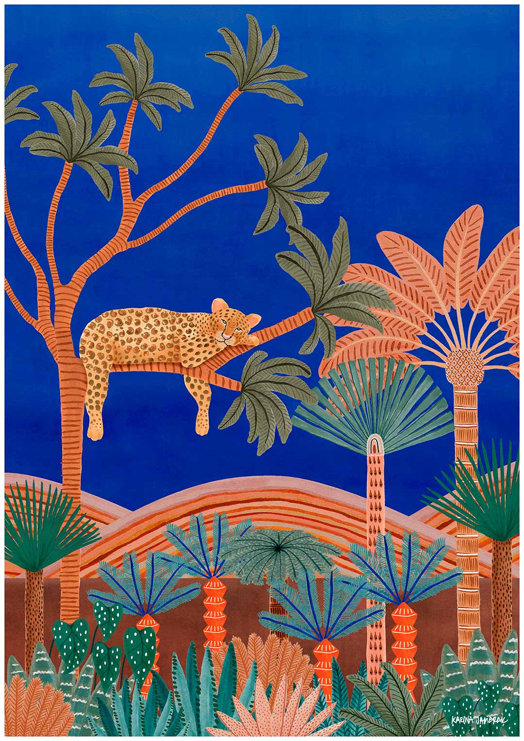 Moonlight Goodnight Leopard Fine Art Print