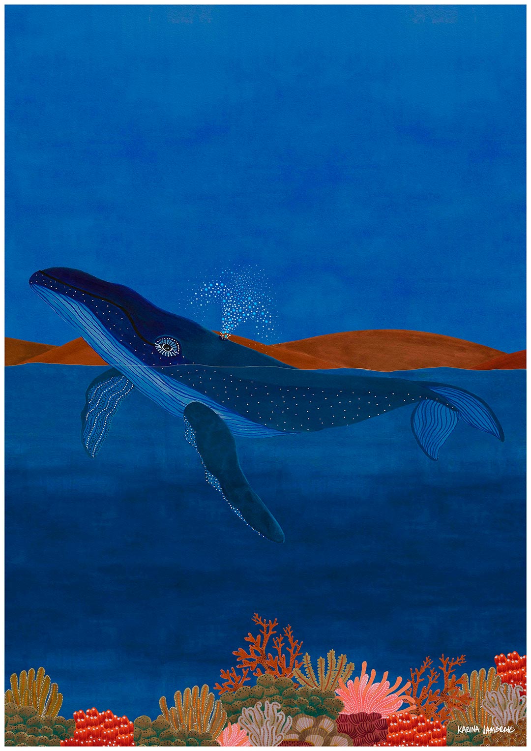 Moonlight Goodnight Whale Fine Art Print