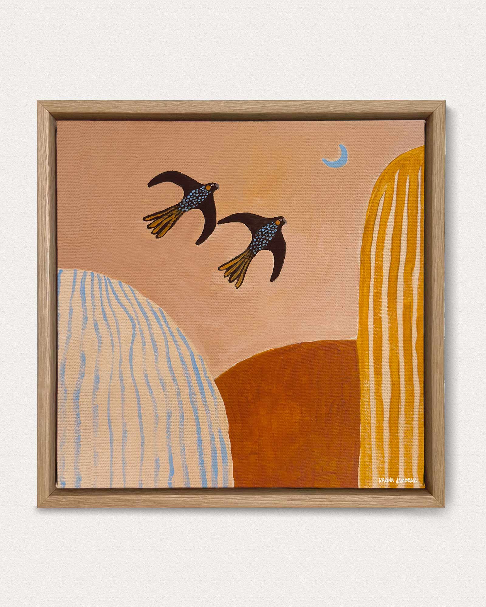 Black Cockatoos At Dusk Fine Art Print