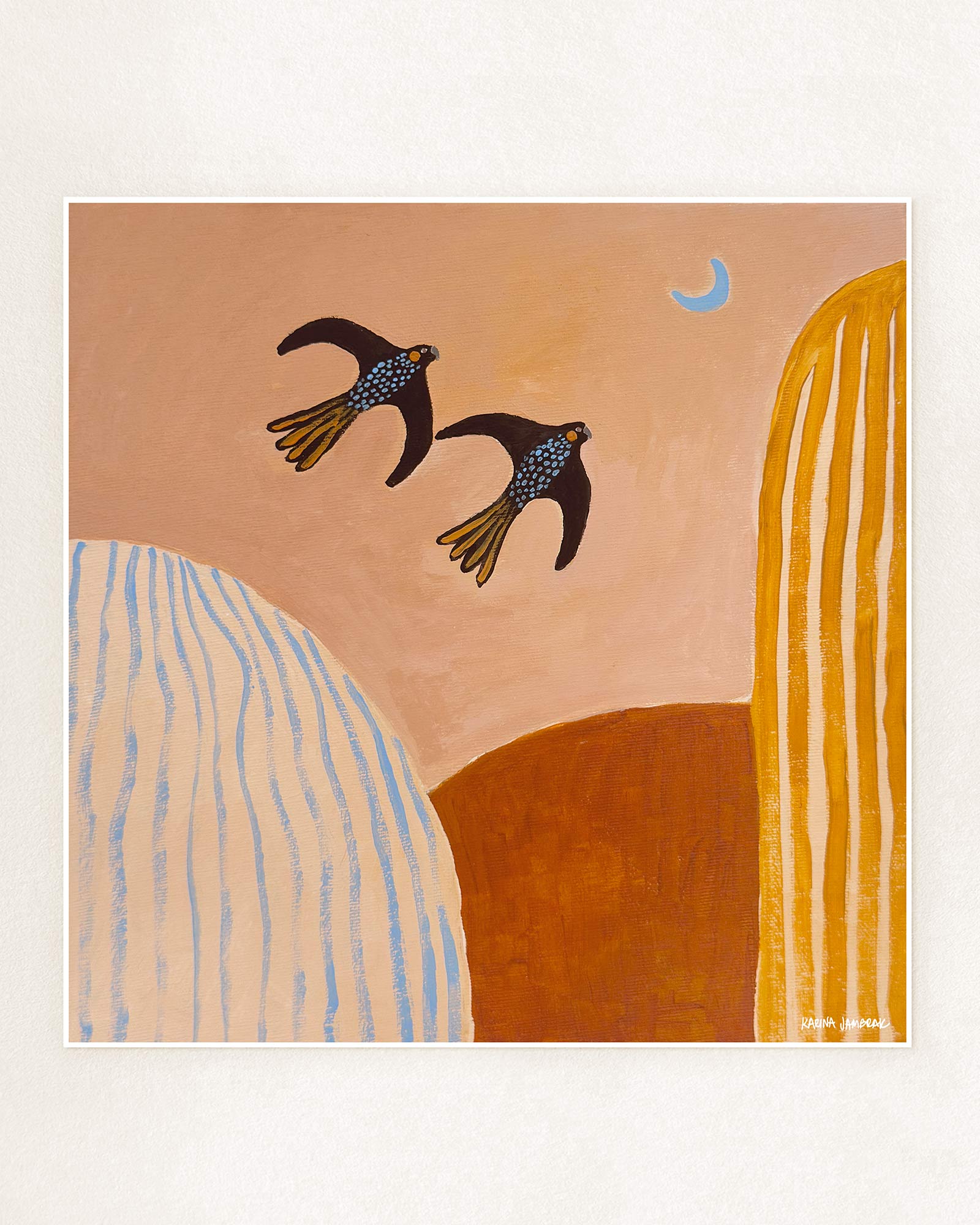 Black Cockatoos At Dusk Fine Art Print