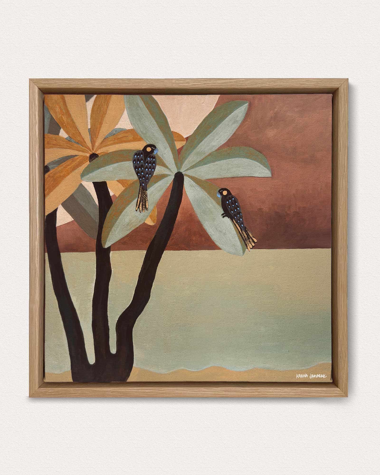 Black Cockatoos In Palms Fine Art Print