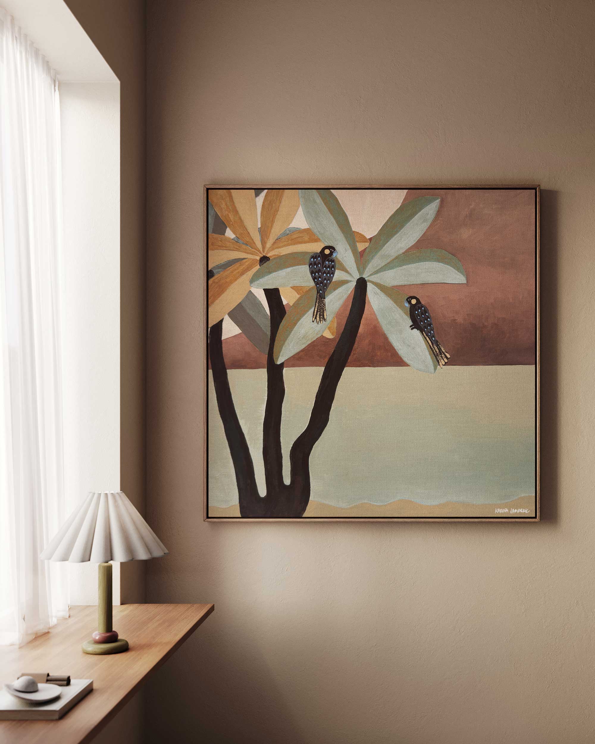 Black Cockatoos In Palms Fine Art Print