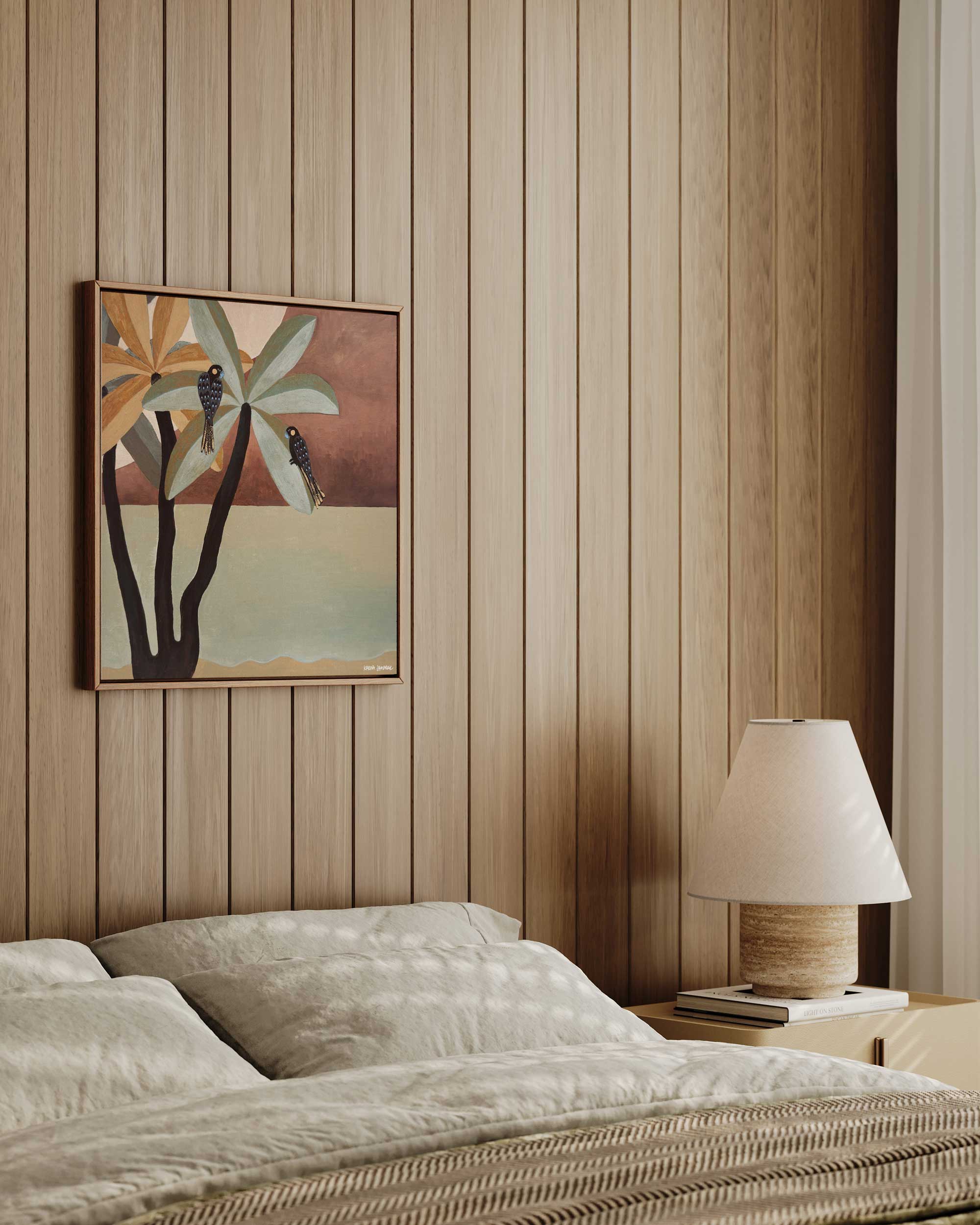 Black Cockatoos In Palms Fine Art Print