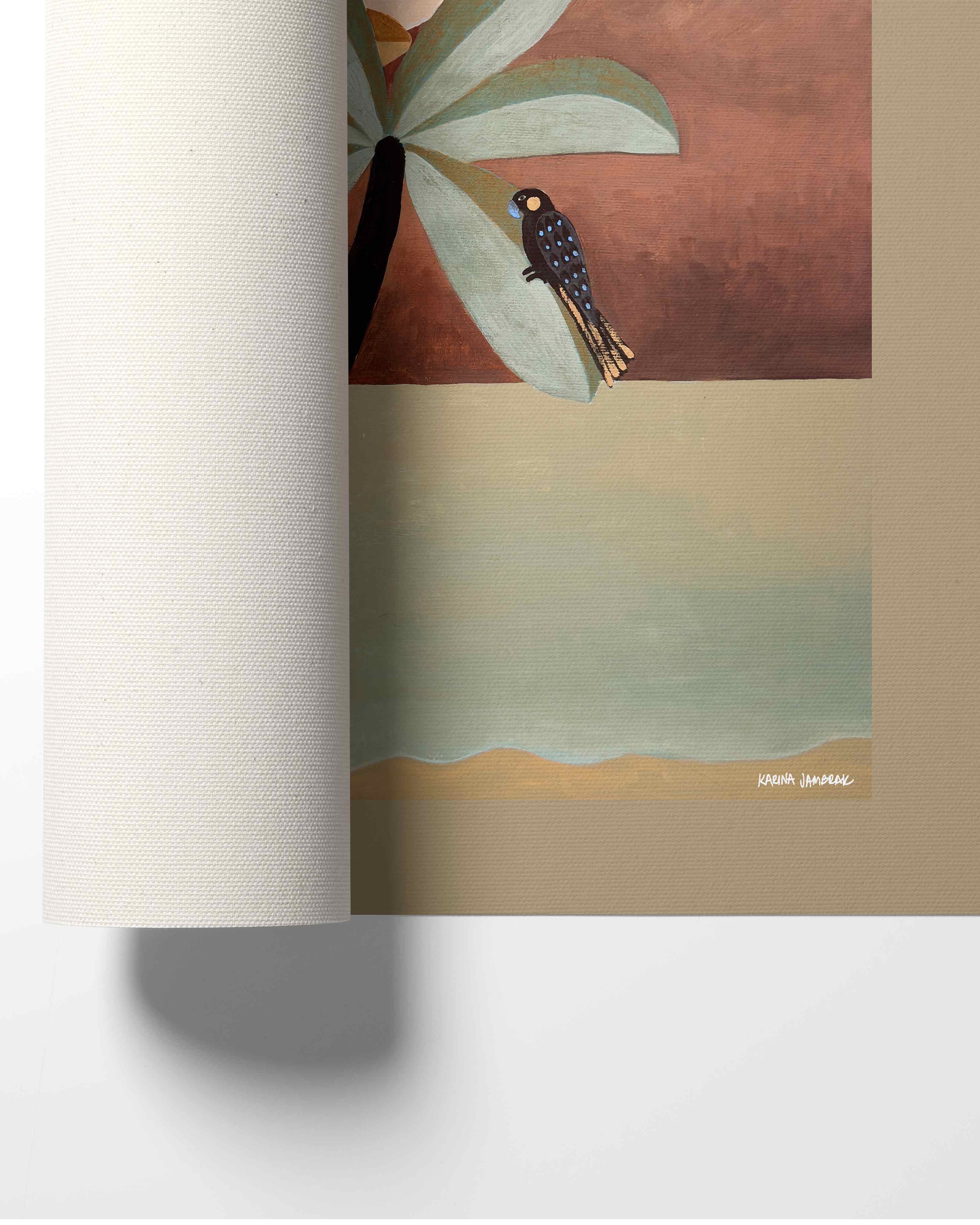 Black Cockatoos In Palms Fine Art Print