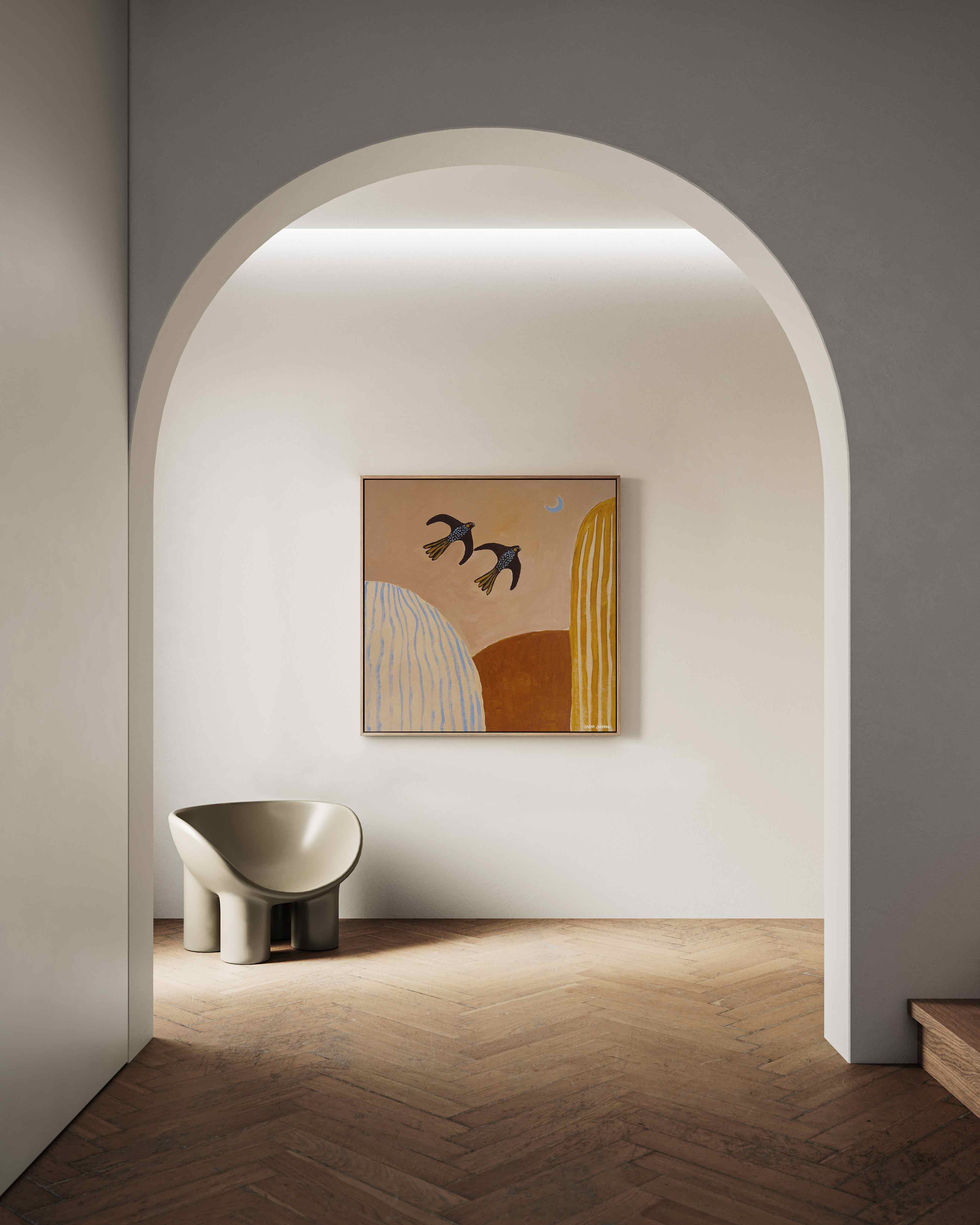 Black Cockatoos At Dusk Fine Art Print