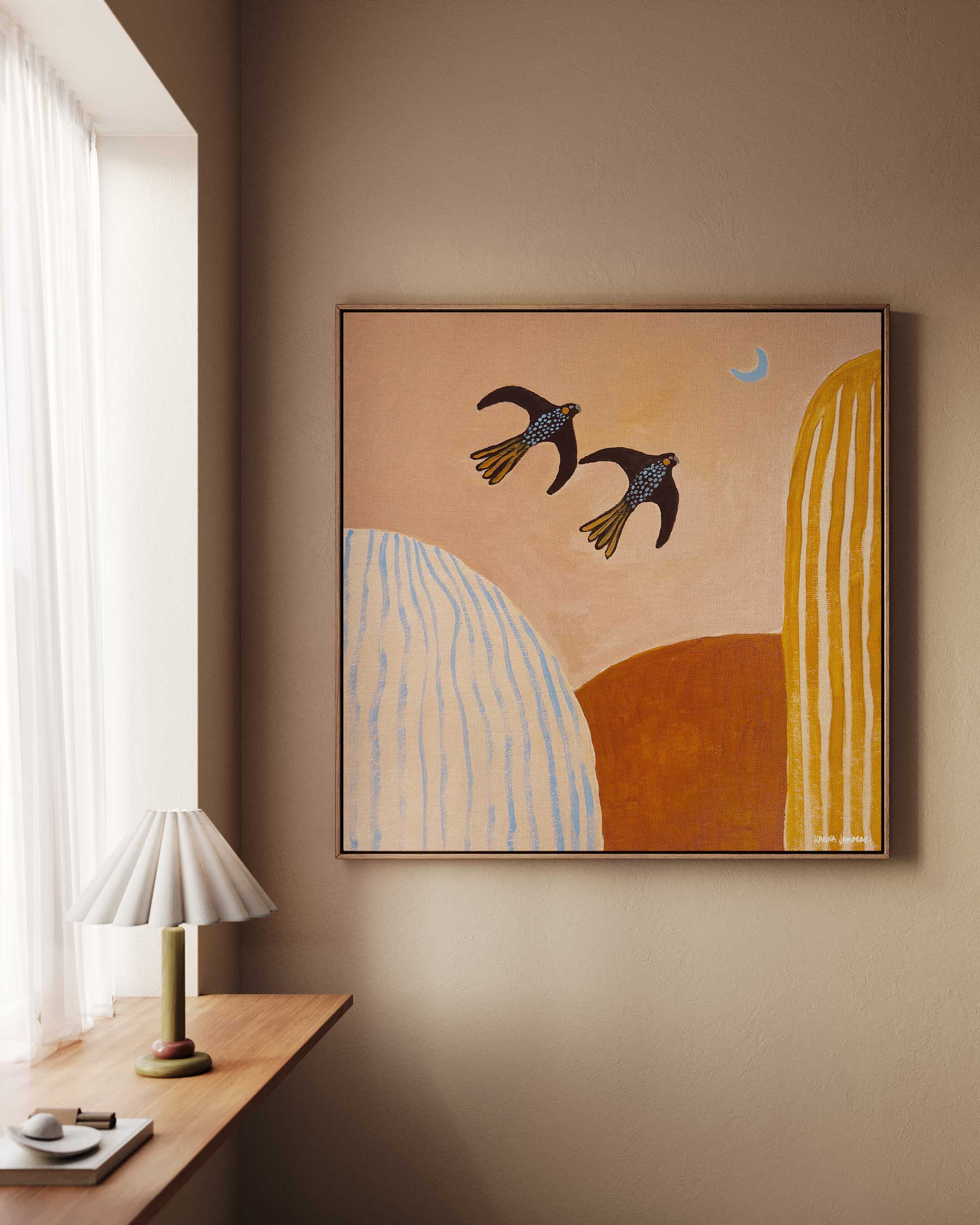 Black Cockatoos At Dusk Fine Art Print