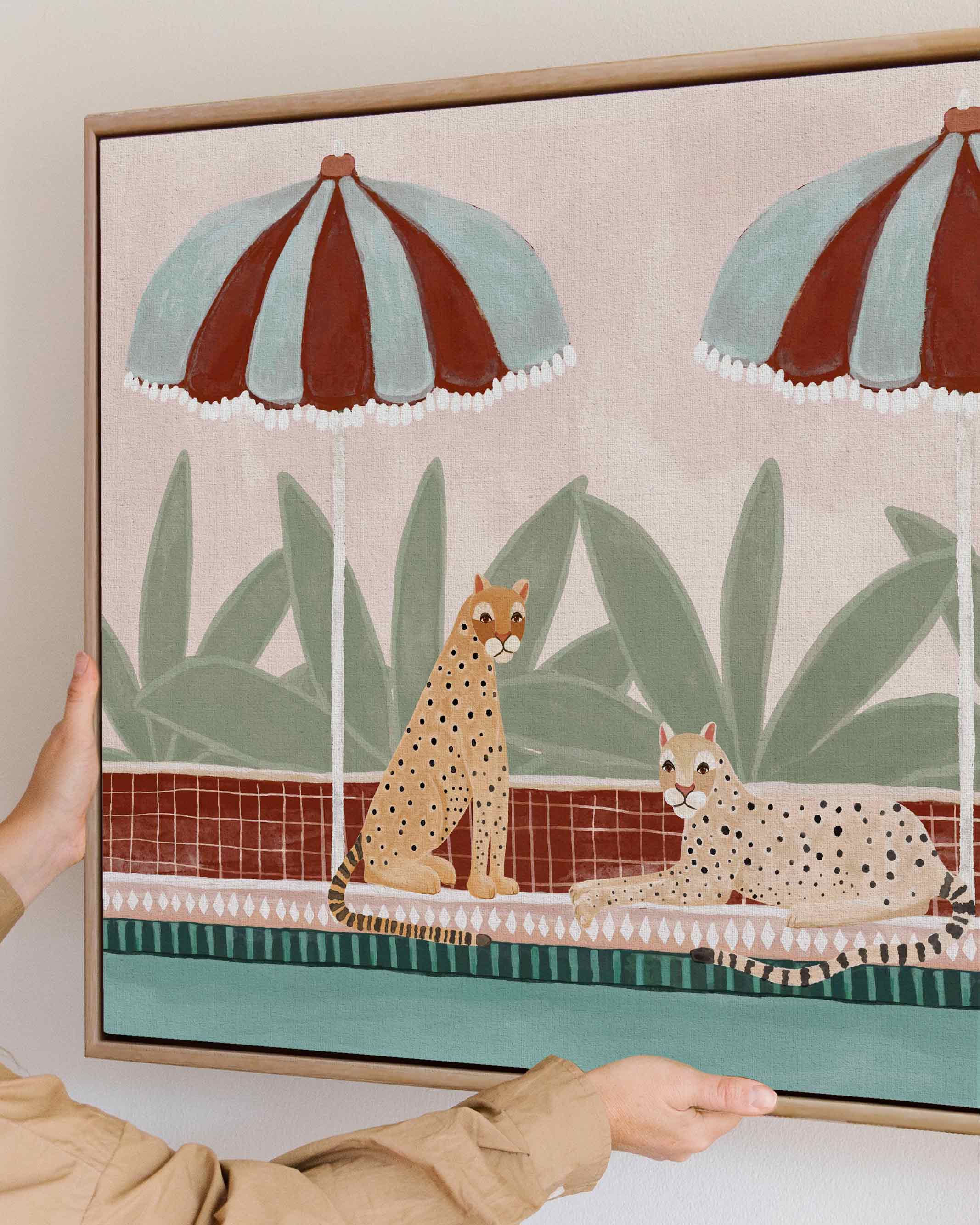 Cheetah Pool Party Fine Art Print