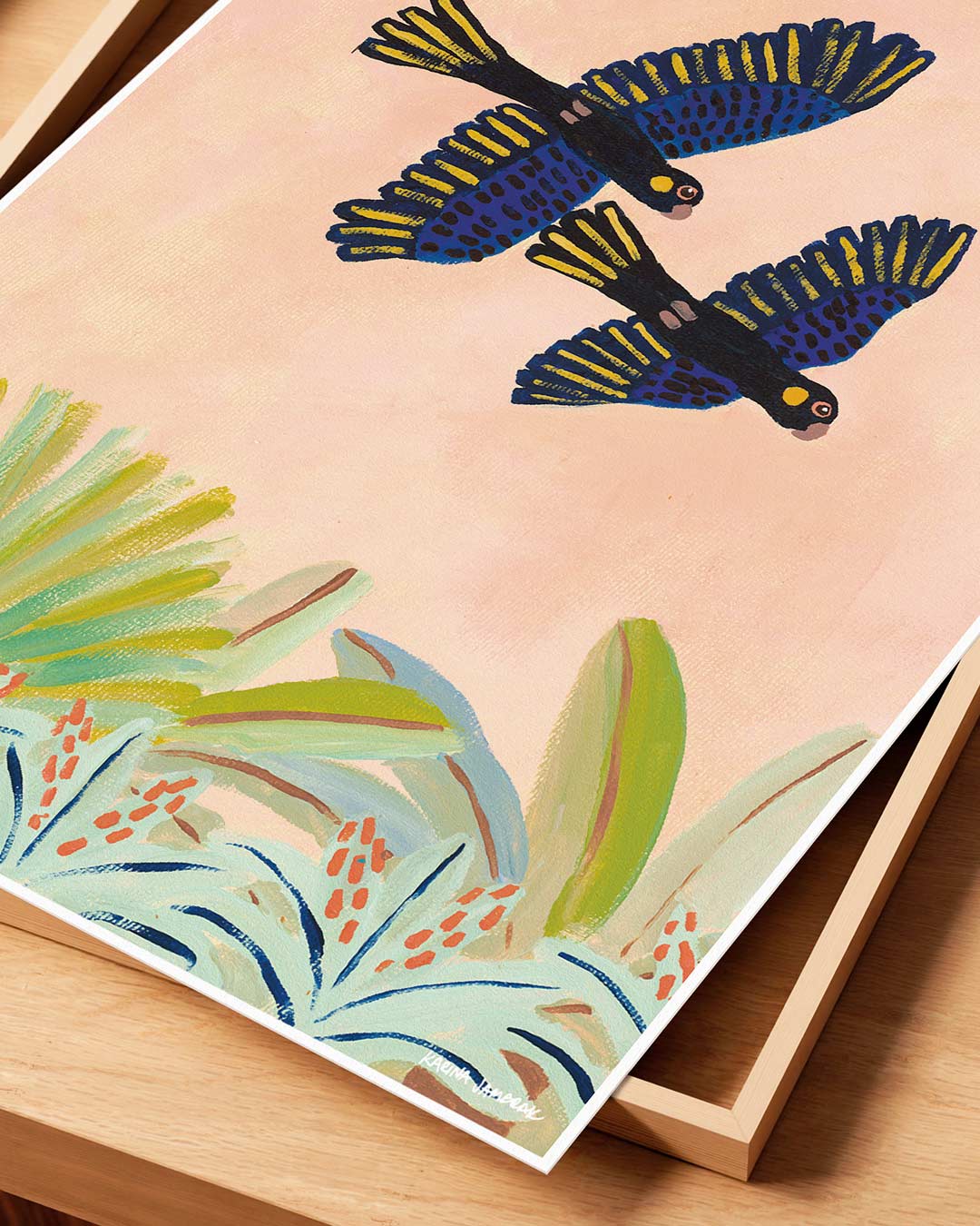 Black Cockatoos In Flight Fine Art Print