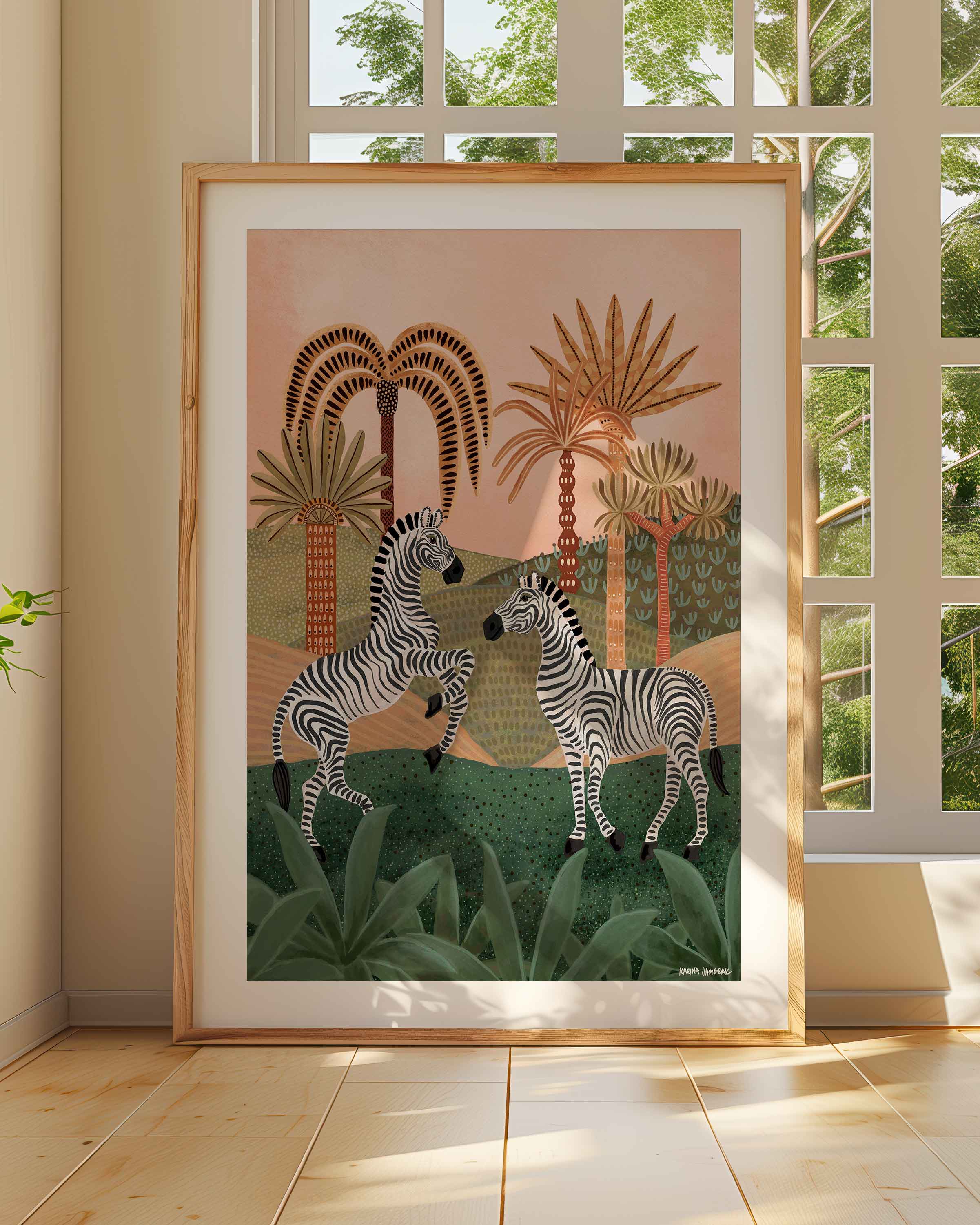 Zebra Play Fine Art Print