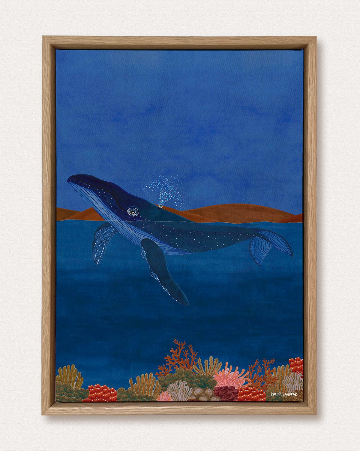 Moonlight Goodnight Whale Fine Art Print