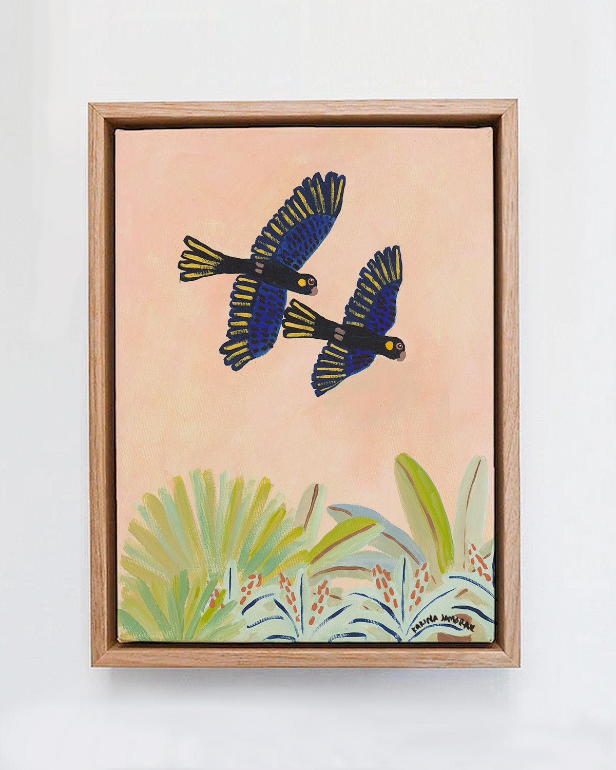 Black Cockatoos In Flight Original Painting