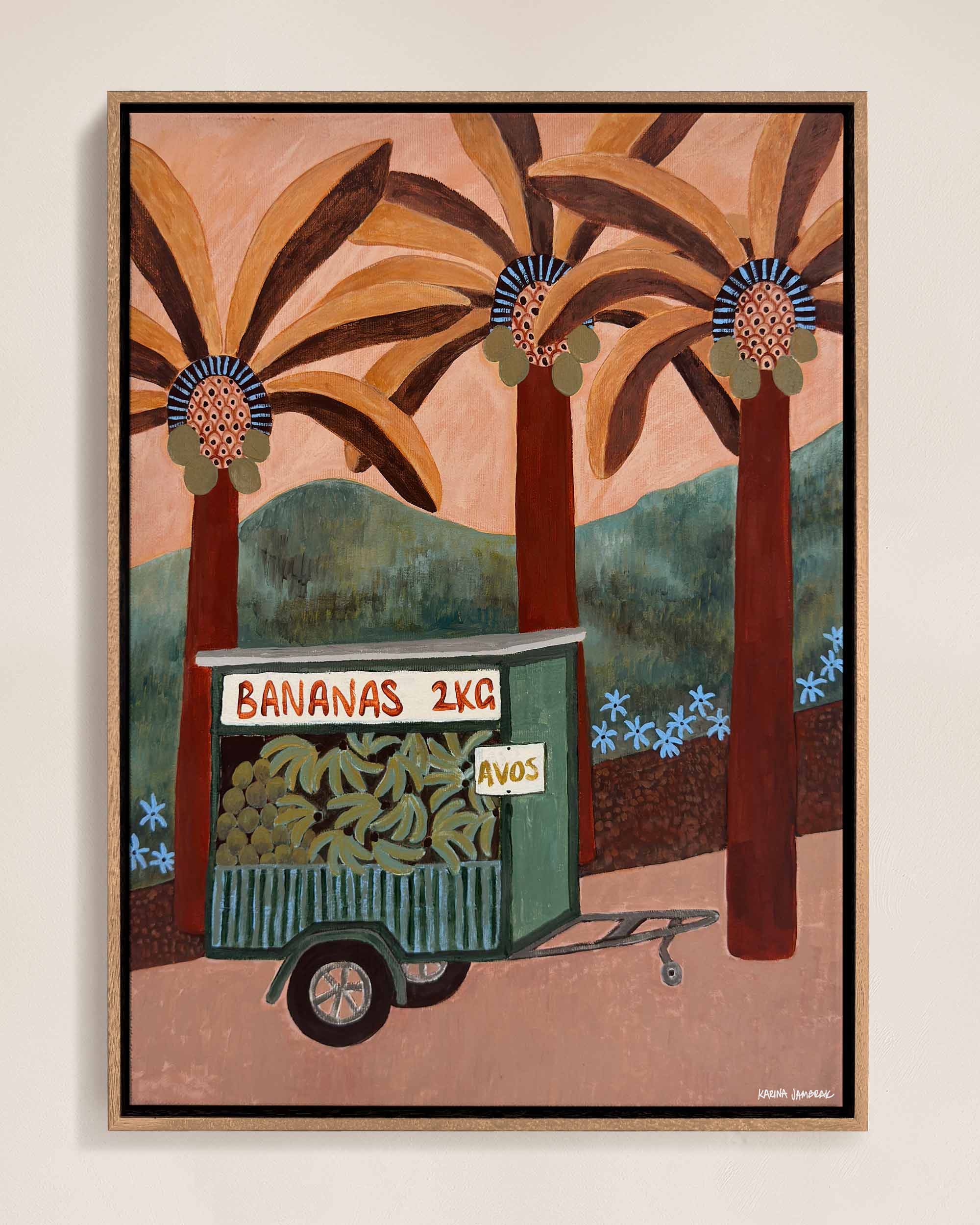 Roadside Banana Cart Fine Art Print