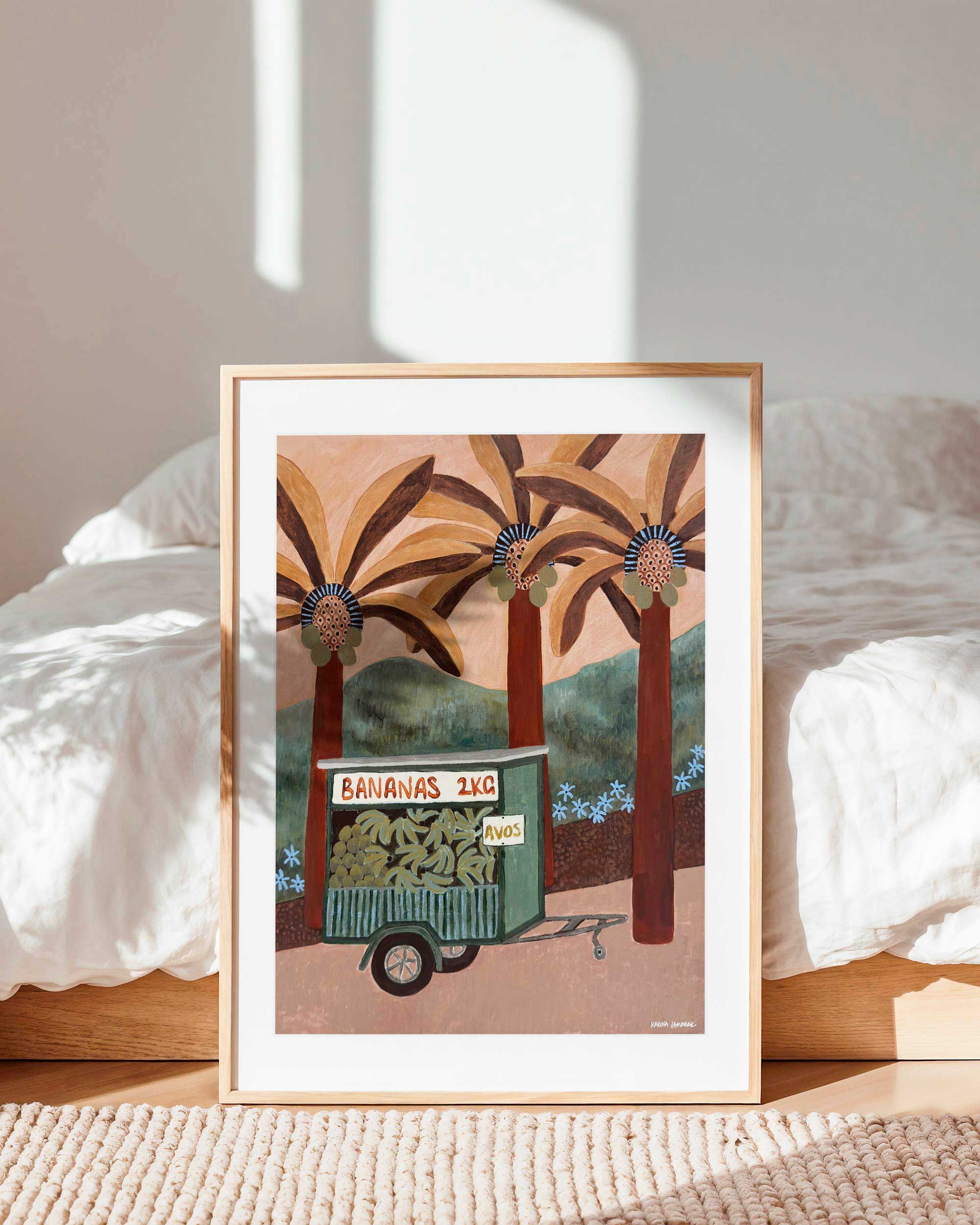 Roadside Banana Cart Fine Art Print